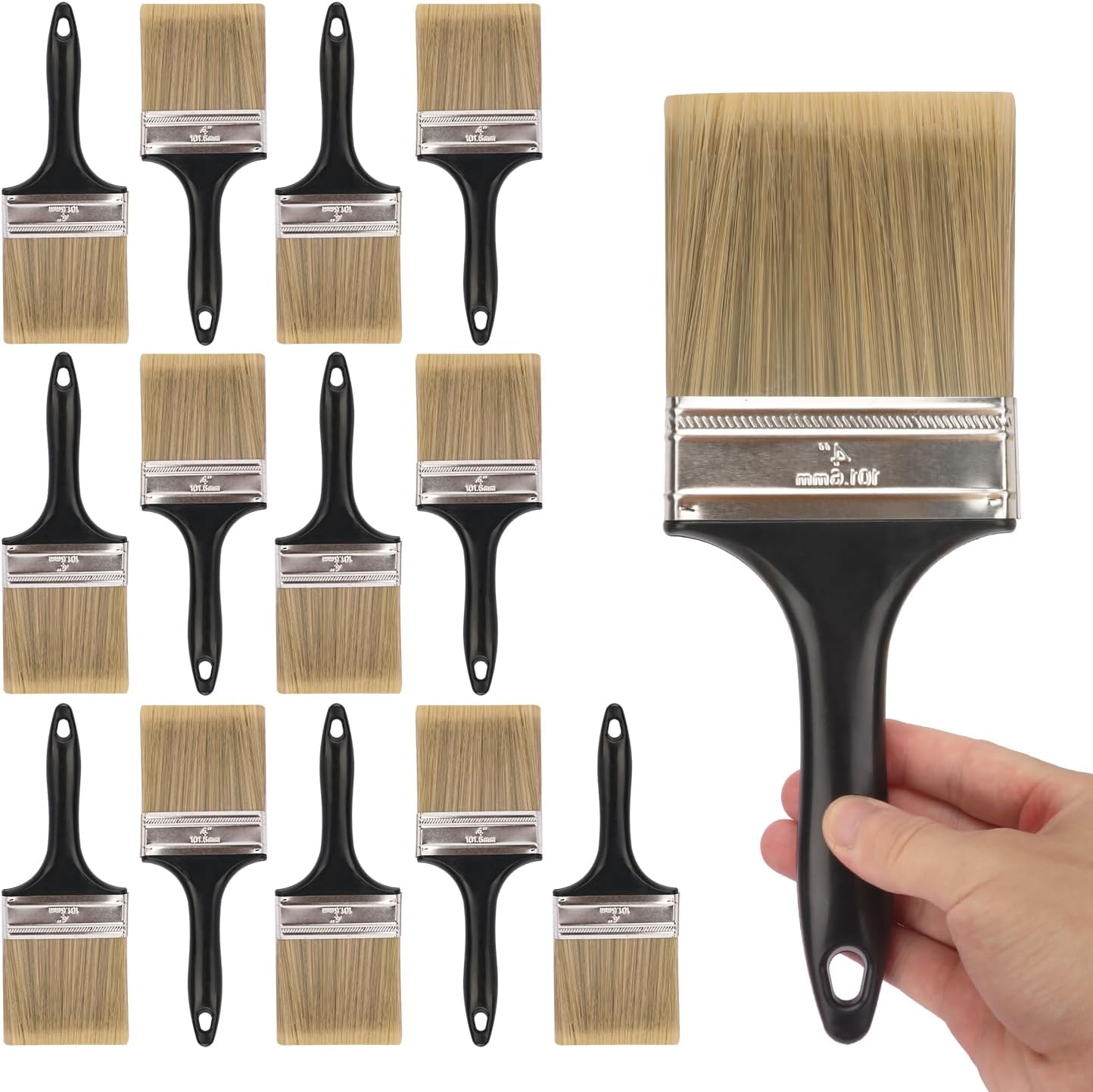 14 Pack 4 Inch Paint Brushes - A Professional Range of Wall Paint Brushes, Deck Paint Brush, and Chip Brushes - Perfect DIY Painting Tools for Your Home or Business KUKLIPJIM