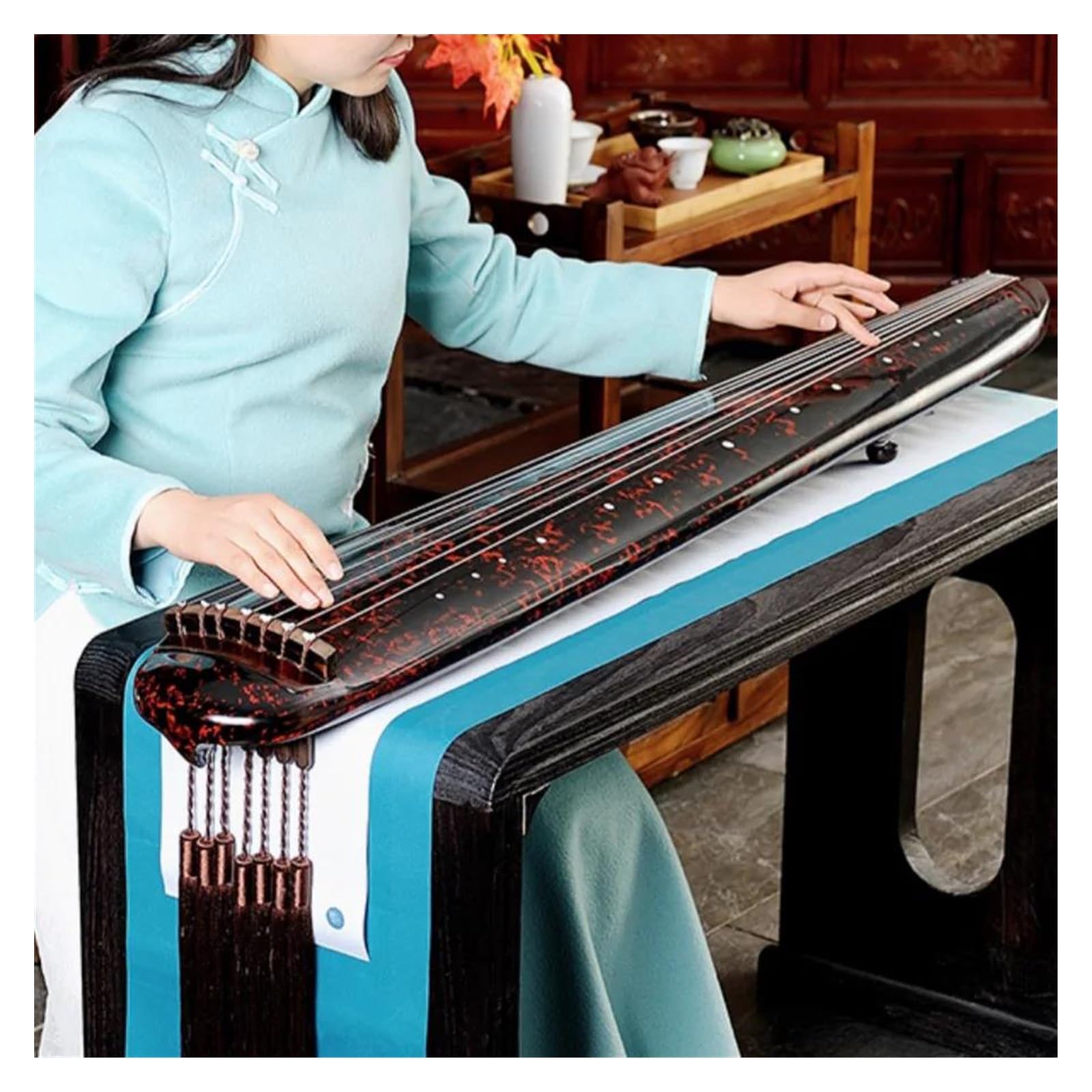 Professionelles Musikinstrument Guqin Guqin Handgefertigt Aus Zedernholz Ist Ein Traditionelles Saiteninstrument Das Für Anfänger Geeignet Ist