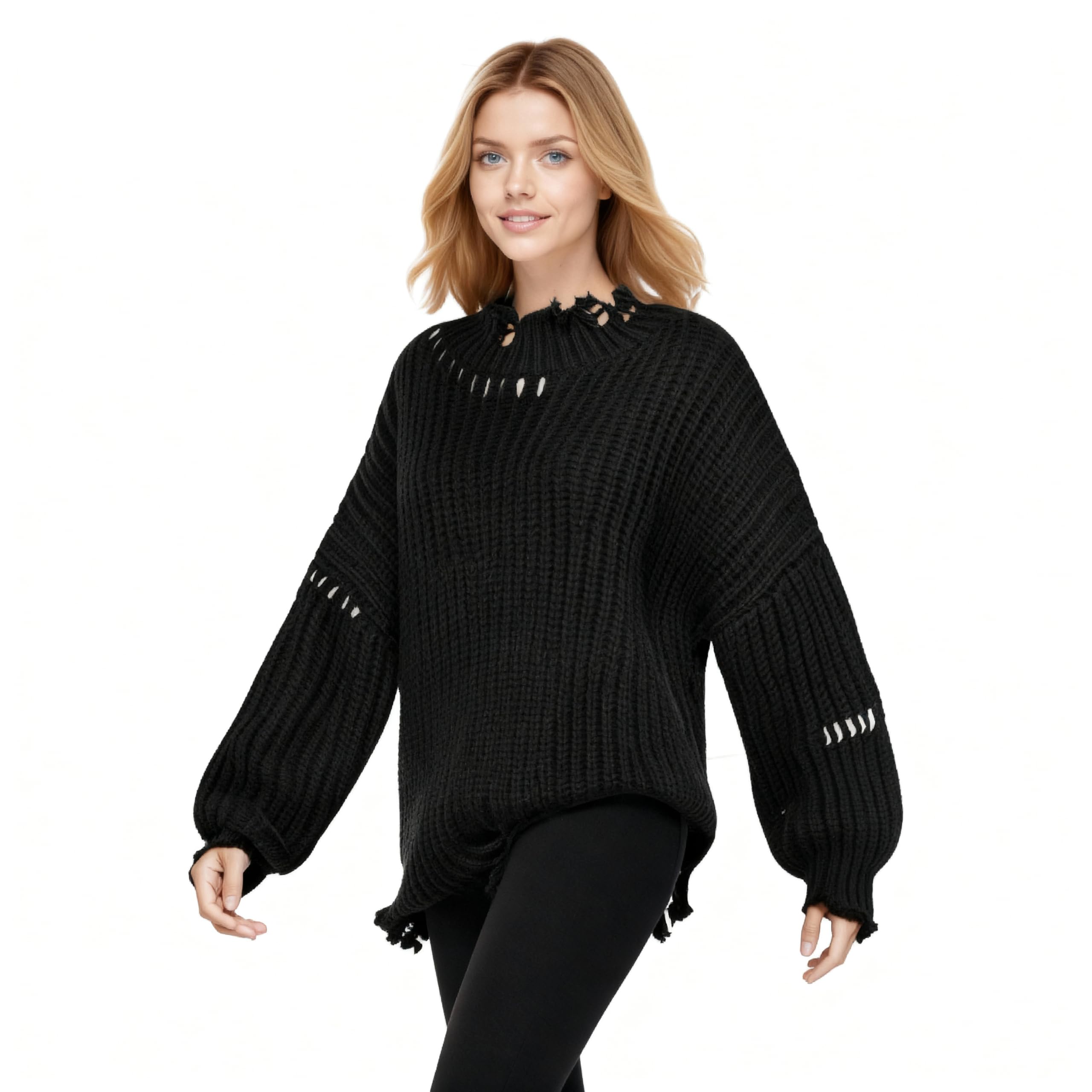 Womens Casual Long Sleeve Sweater 2025 Fall Outfits Trendy