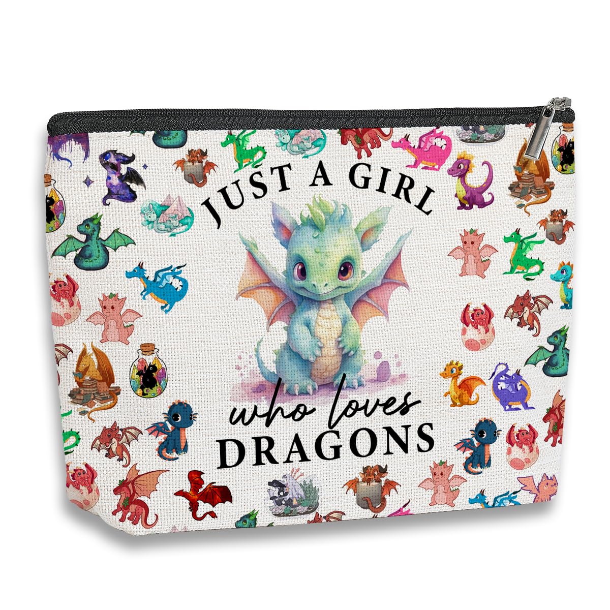 kdxpbpzDragon Gifts for Girls Dragon Lover Funny Dragon Makeup Bag Animal Lover Gift Birthday Christmas Gifts For Woman Her Daughter Friend Sister Animal Lovers Just A Girl Who Loves Dragons