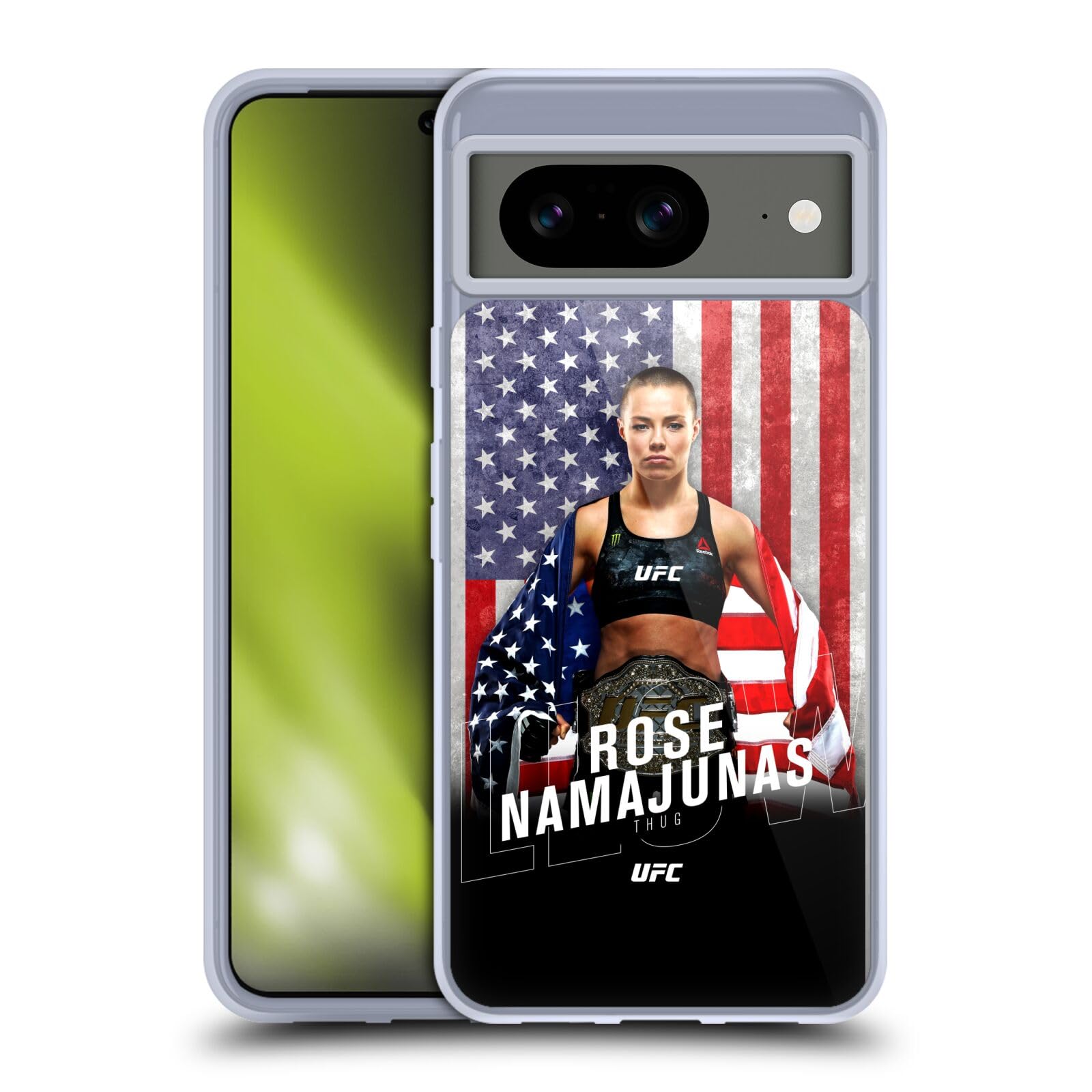Head Case Designs Officially Licensed UFC US Flag Rose Namajunas Soft Gel Case Compatible with Google Pixel 8