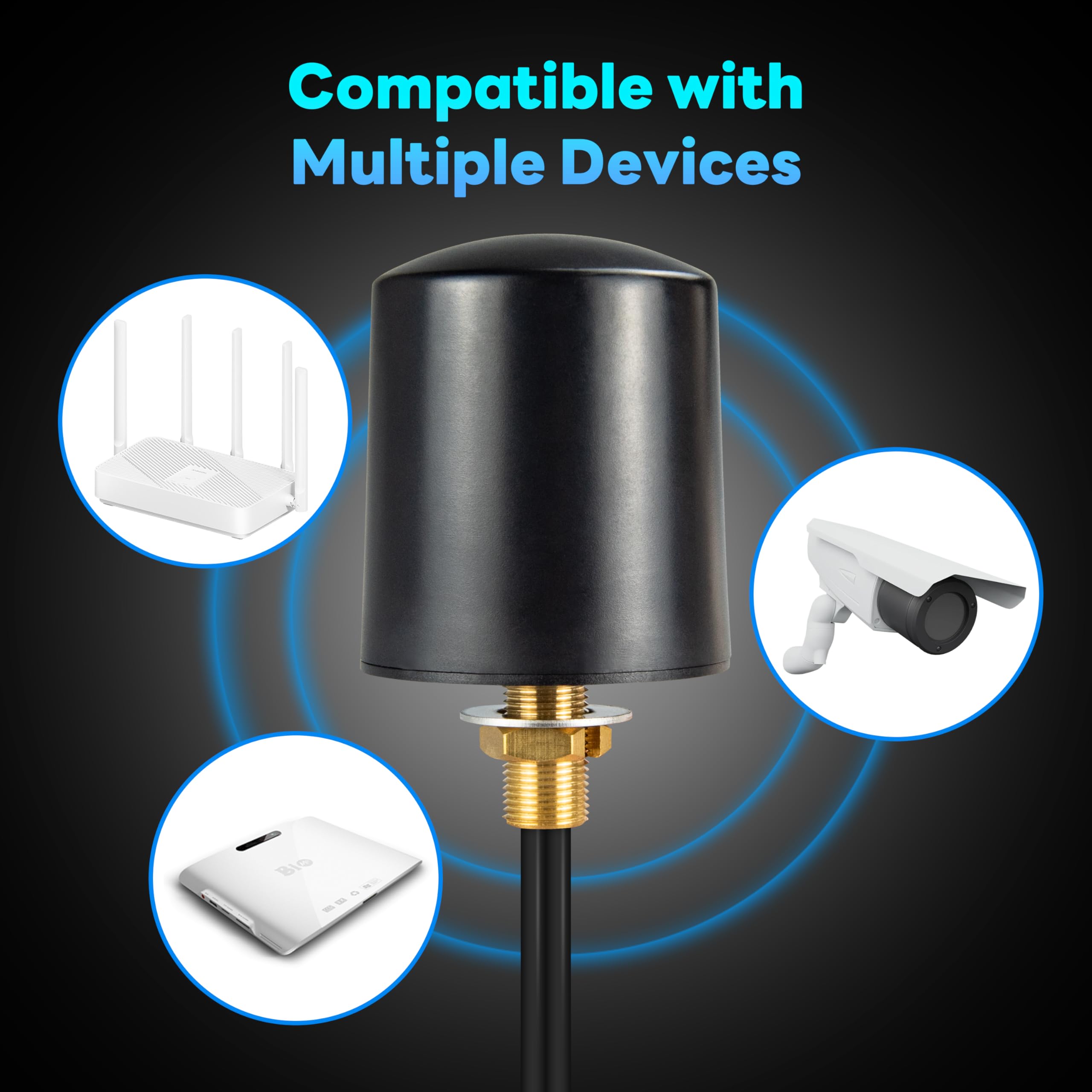Antenna esterna 5G 4G LTE MIMO 698-6000 MHz Antenna omnidirezionale a banda larga 5dBi Antenna ad alto guadagno con doppio cavo BMR100 da 5 m SMA TS9 Adattatore per router Huawei Netgear