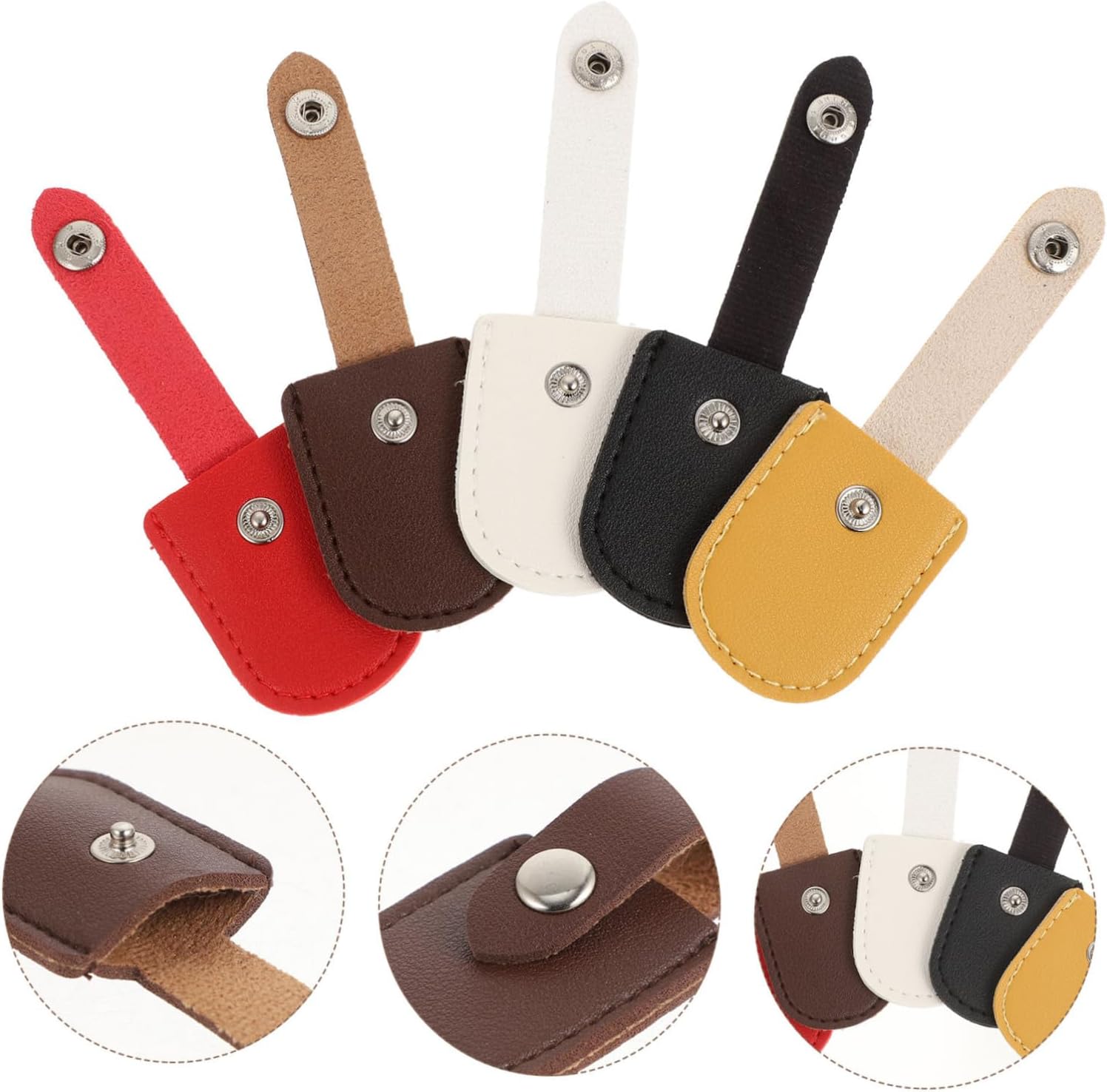 BESTYASH 5Pcs Durable PU Cuticle Nipper Covers Protective Manicure Scissor Bags for Nail Salon Use Multi Color for Safe Nail Trimming and Tool Storage