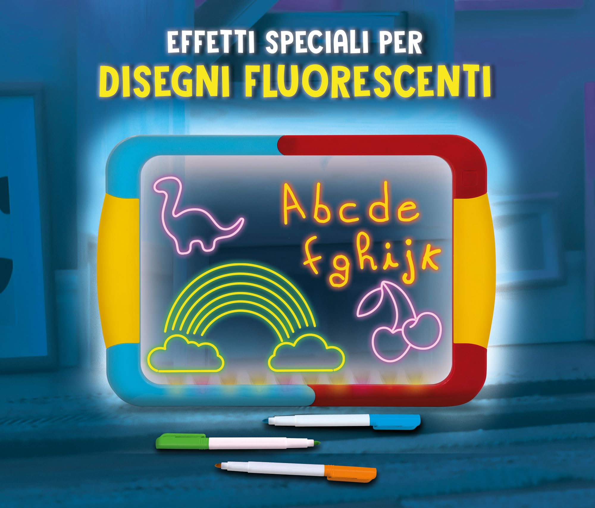 Lisciani Giochi Children's LED Drawing Board Game - Educational Toy With Fluorescent Markers, 2019 Edition