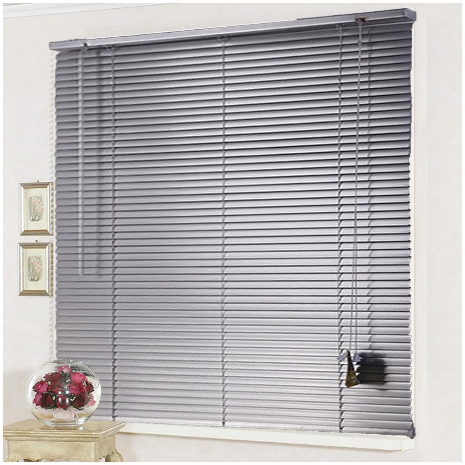 Xrdbfd Wxh Silver Venetian Blinds, Horizontal Blinds For Windows, Aluminium Venetian Shades, Blackout Curtains, Metal Window Blinds 40-150Cm/16-59In Wide,-65X130cm/25.6 * 51In