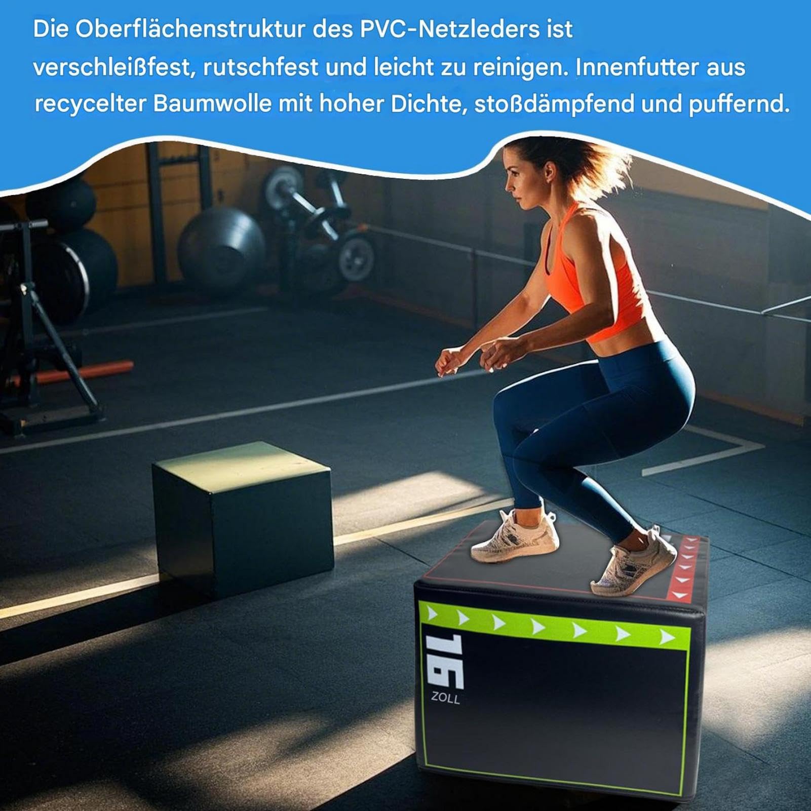 Plyometrische Sprungbox –Jumping Box, Plyometric Box Platform | Step-up für das Training | Stoßfestes, rutschfestes Trainings, Verschleißfestes Fitnessgerät als Sprunggerät für Fitnessstudio, Cardio