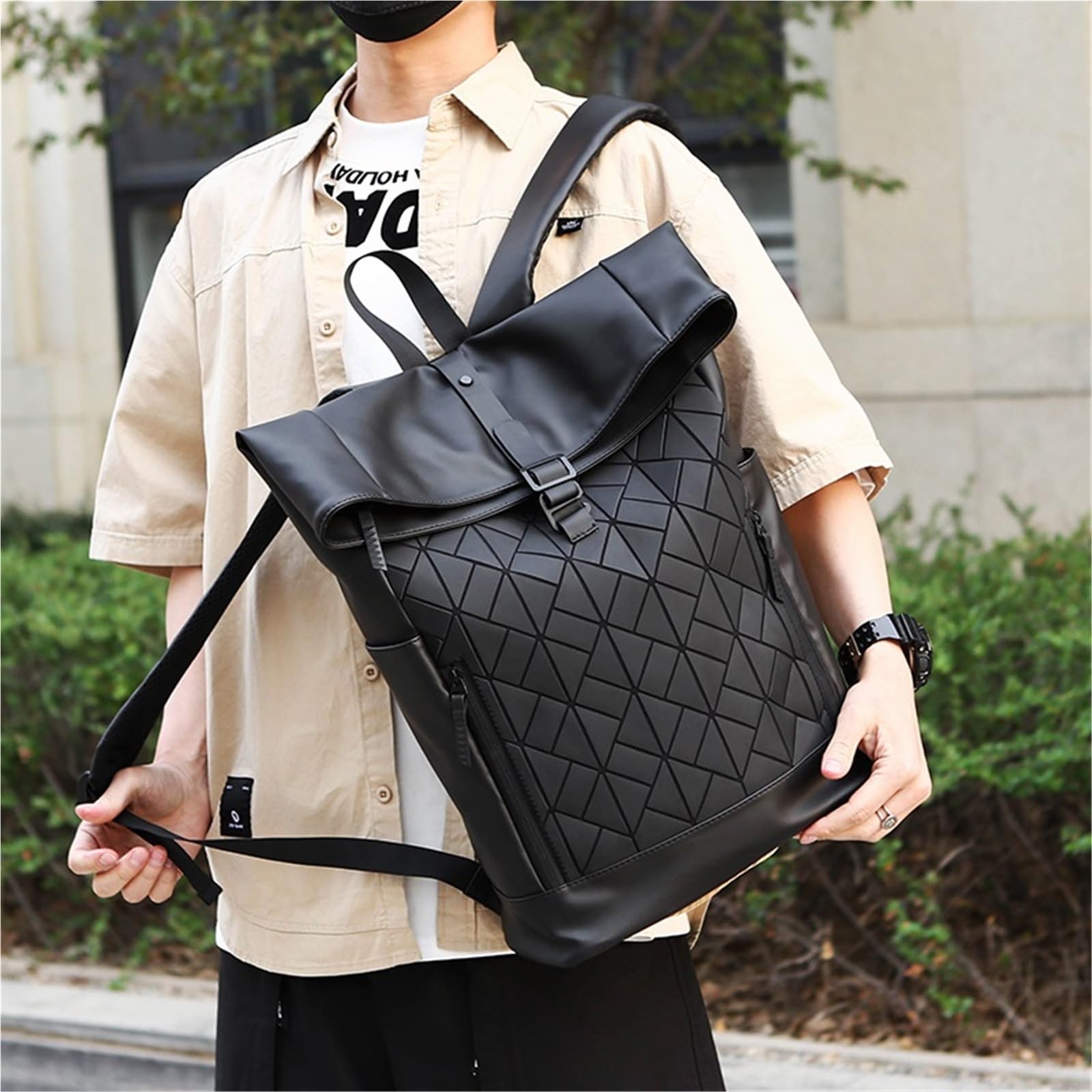 Torba Na Laptopa Dla Mężczyzn, Plecak Turystyczny, Argyle Design O Dużej Pojemności, 15,6 Cala