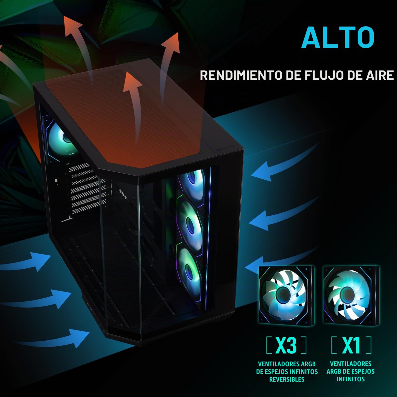 Caja de Ordenador Cube BITFENIX T10 ARGB (Negro)