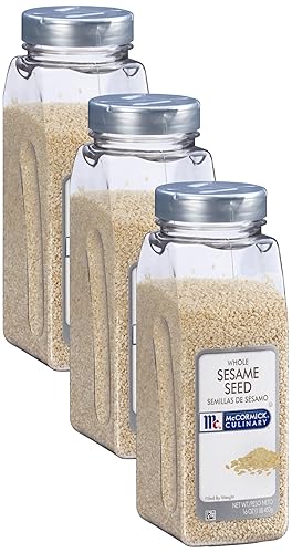 McCormick Culinary Semilla de sésamo entera, 16 onzas, un recipiente de 16 onzas de semillas de sésamo blanco entero, perfecto para platos de