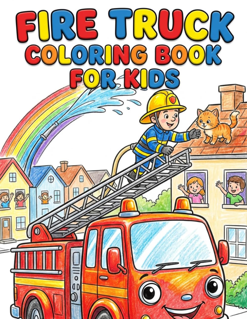 Fire Truck Coloring Book for Kids: Fun & Easy Coloring Adventures with Fire Trucks, Firefighters & Rescue Heroes (Truck Coloring Series)