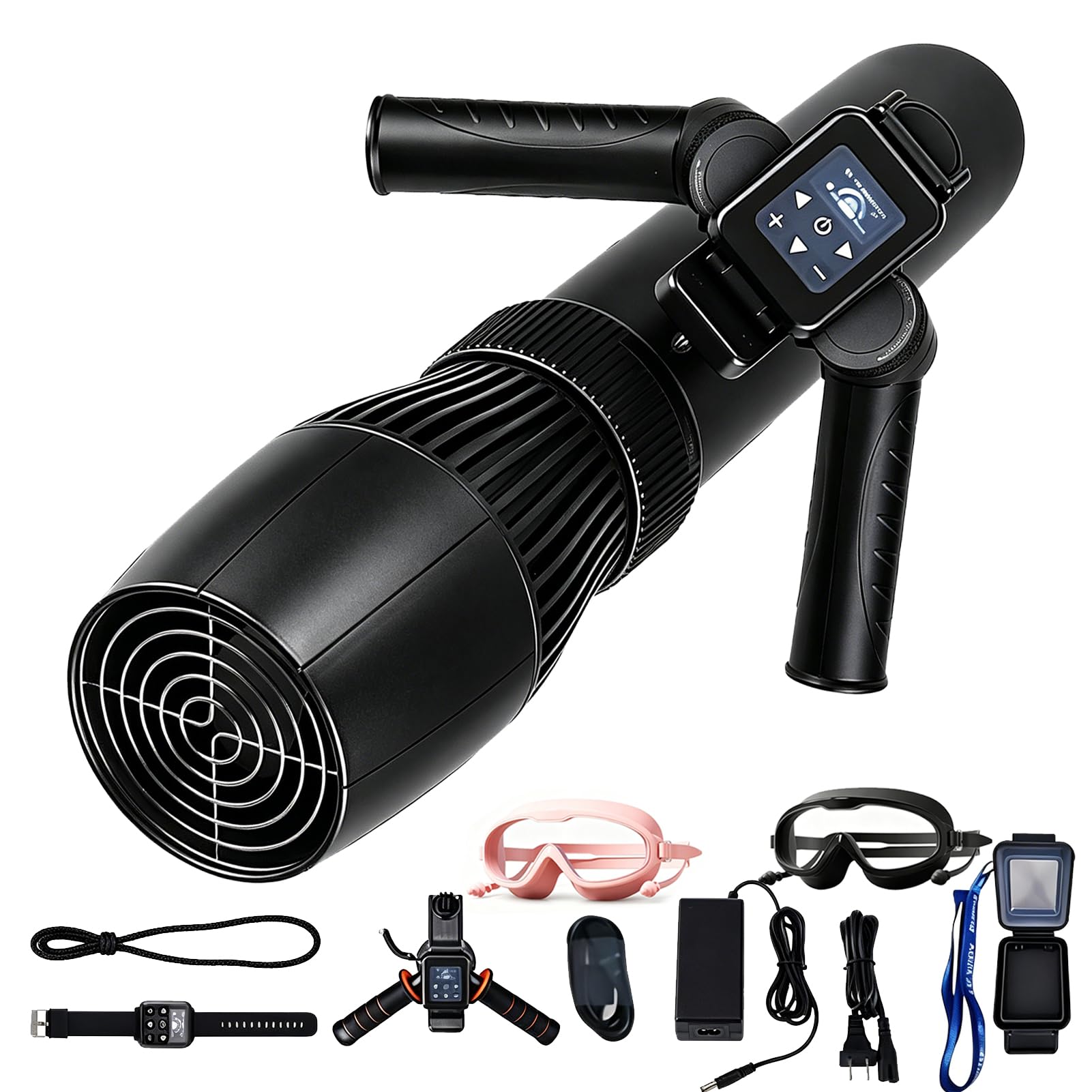 Scooter Submarino de 500/700 W, Sea Scooter con Propulsión Acuática, Batería de 10.000/16.000 mAh y Control de 9 Velocidades, hasta 30 m de Profundidad y 130 Min de Autonomía para Deportes Acuáticos