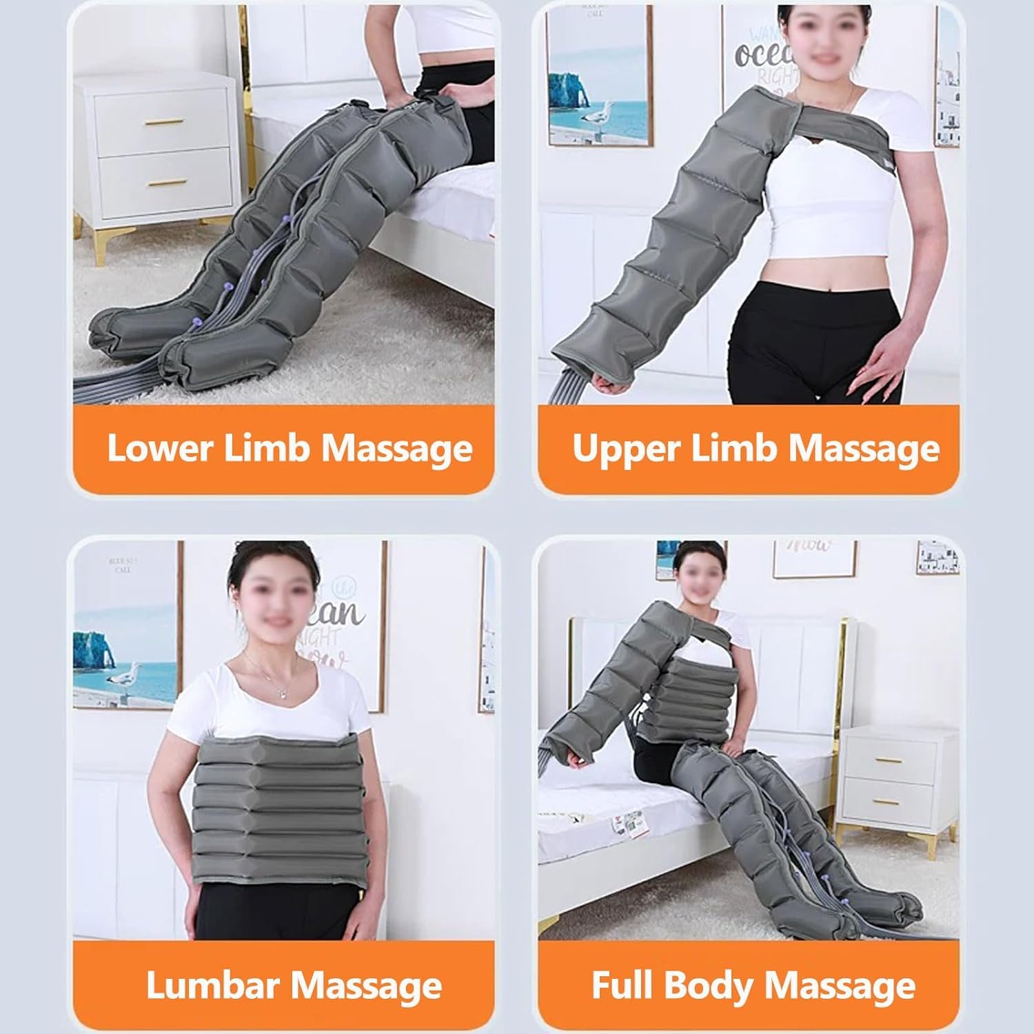 Massaggiatore per gambe per lipedema Macchina a compressione per gambe Massaggiatore per drenaggio linfatico Stivali a compressione per gambe per circolazione Massaggiatore per piedi e gambe