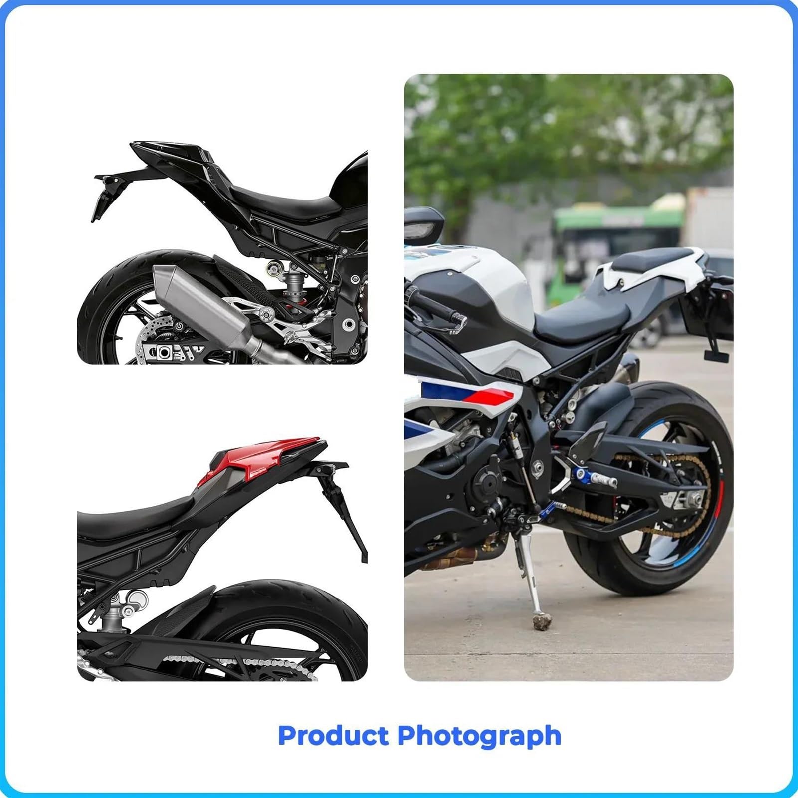 Motorcycle Rear Seat Cowl Motorcycle Rear Passenger Cowl Seat Back Cover Fairing Part For BMW S1000RR S 1000 RR 2015-2018 S1000R 2009-2014 Fairing Tail Cover (Color : WHITE - View #12