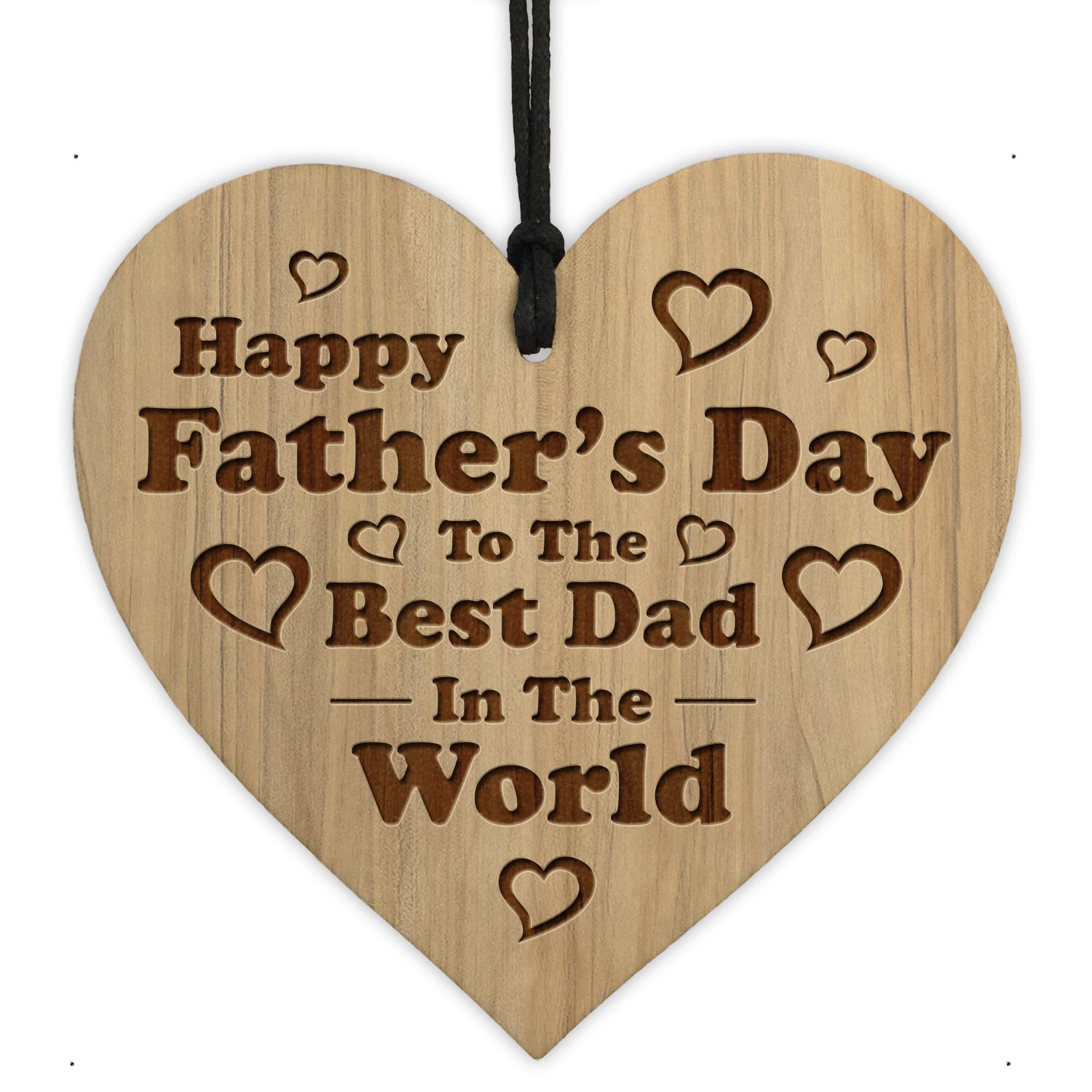 Red Ocean Fathers Day Gift For The Best Dad Engraved Heart Dad Gifts From Daughter Son Keepsake