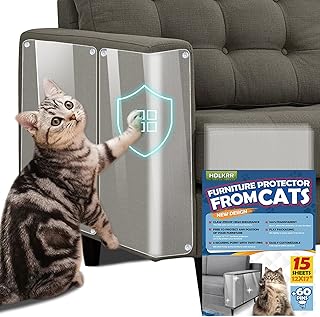 Cat Scratch Deterrent Tape, 15-Pack 17x12'' Furniture Protectors from Cats Scratch, Couch Protector, Anti Cat Scratcher Tr...