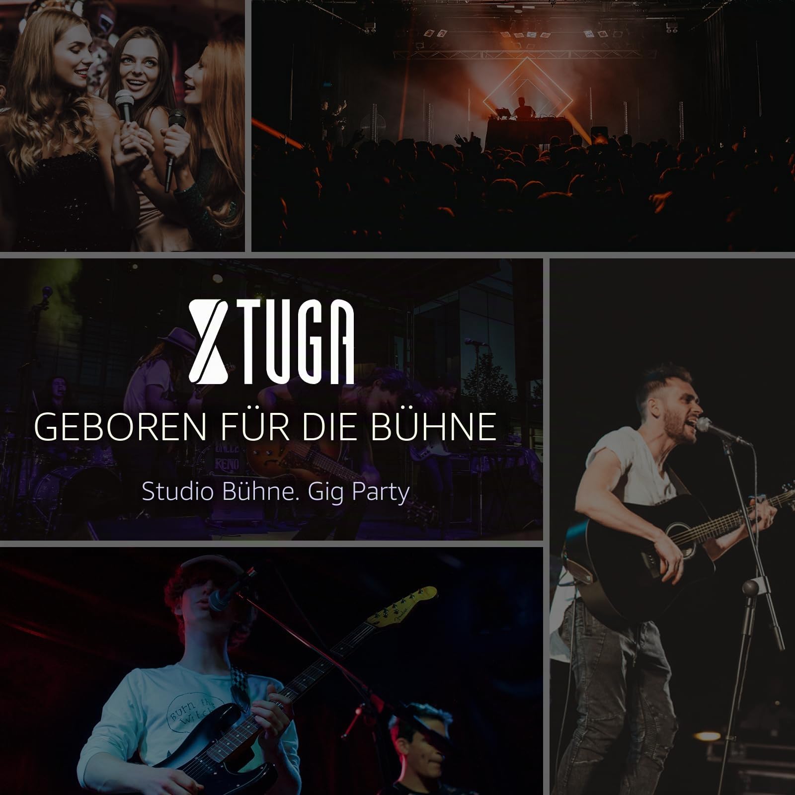 XTUGA Kabellose in-Ear-Rückgabesysteme mit Kopfhörertyp für Bühne und Gitarre, 4 Empfänger mit 2 Kanälen IEM 1200 in Ear Monitor System