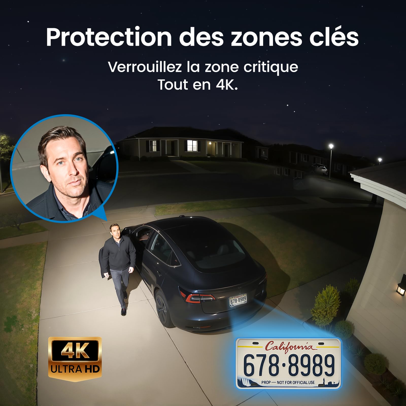 AOSU 4K D1 Max Caméra Surveillance WiFi Extérieure Sans Fil Solaire, 8MP UHD Kit 6 Caméras + aosuBase 2.0, Extensible à 1 to, 360° Pan/Tilt Suivi Automatique Détection PIR + IA Vision Nocturne Couleur