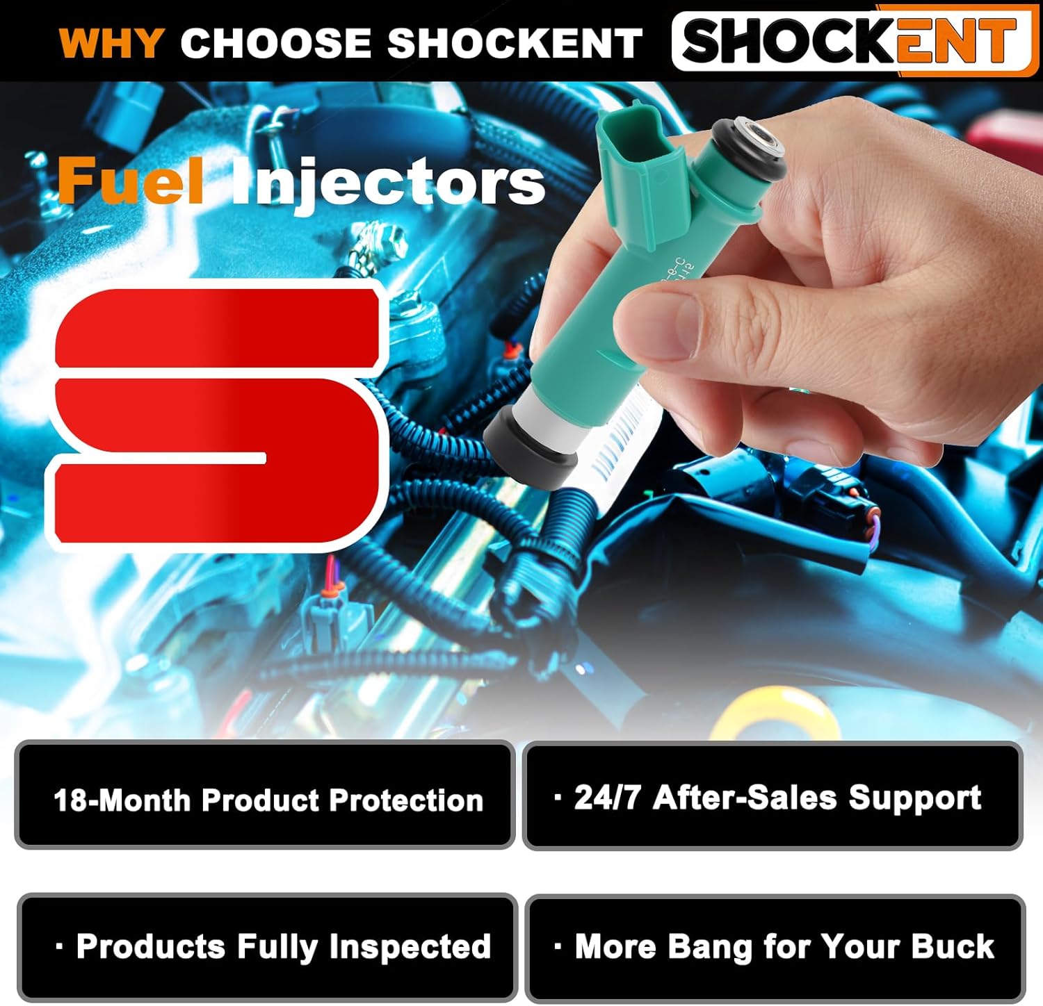 2325031060 Upgraded 4.0L 12-hole Fuel Injectors Fit for:-TOYOTA 4Runner 2003-2009, Tacoma 2005-2006, Tundra 2005-2006, Fj Cruiser 2007-2009 -6Pcs #Replace:FJ787, 232500P030