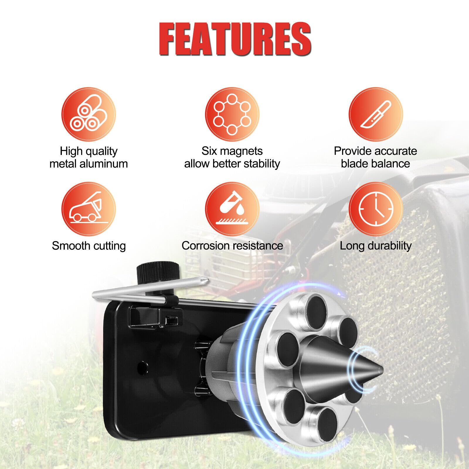 Equilibrador de cuchillas de metal para montaje en pared para cortacésped, corte suave, reducción del desgaste del motor, 339075B 42-047, hoja de corte suave, precauciones de instalación
