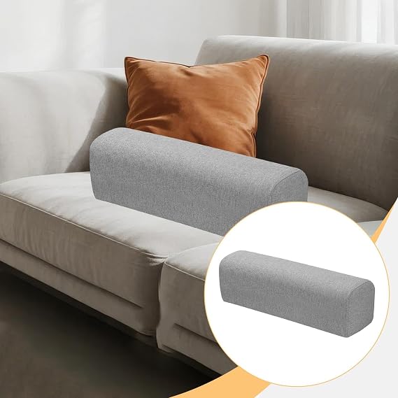 Side Armrest Cushion for Sofa Home Living Room Bed Bedroom, Deep Gray