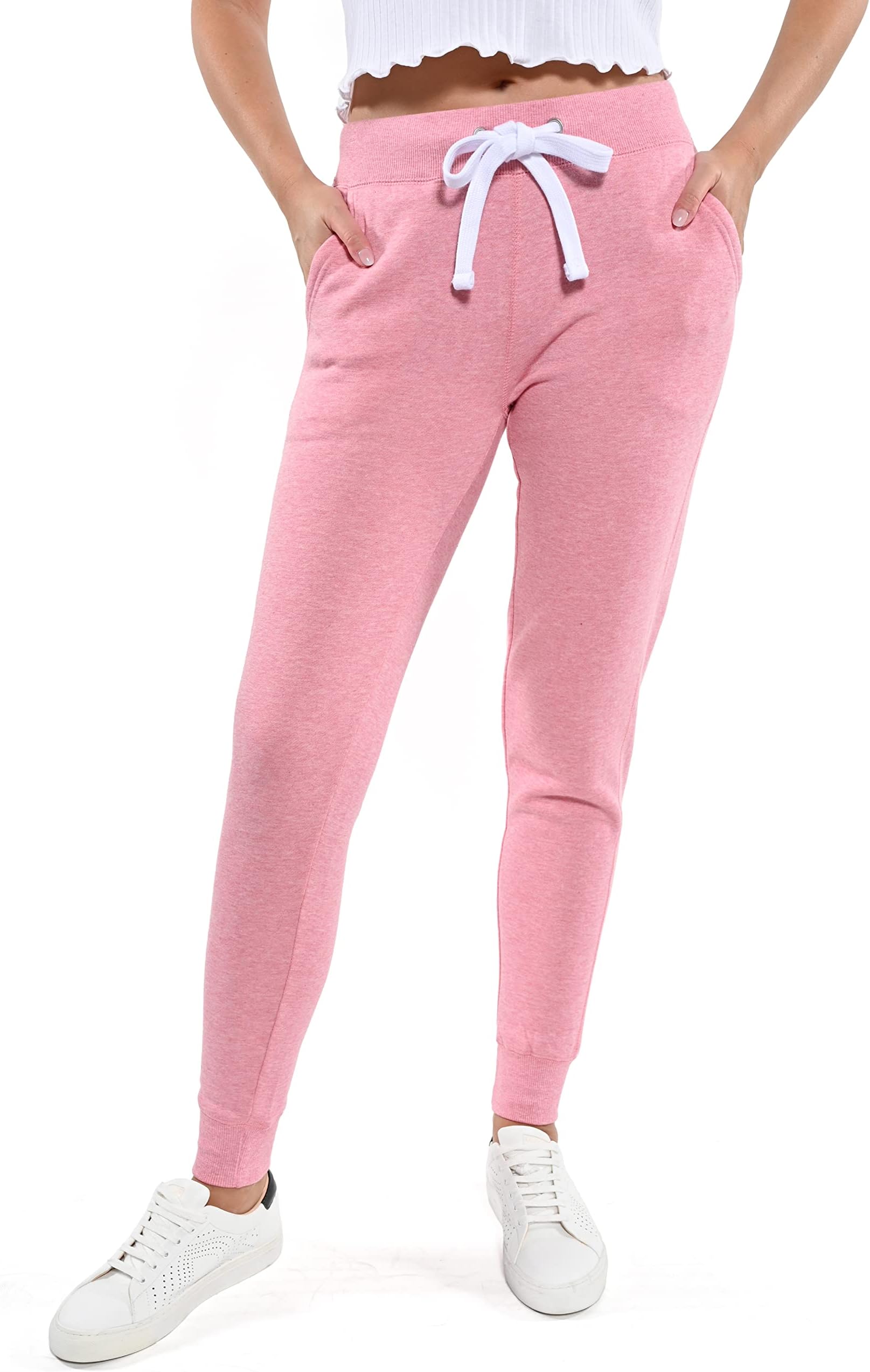 esstive Women's Ultra Soft Fleece Active Lightweight Casual Basic Jogger Sweatpants