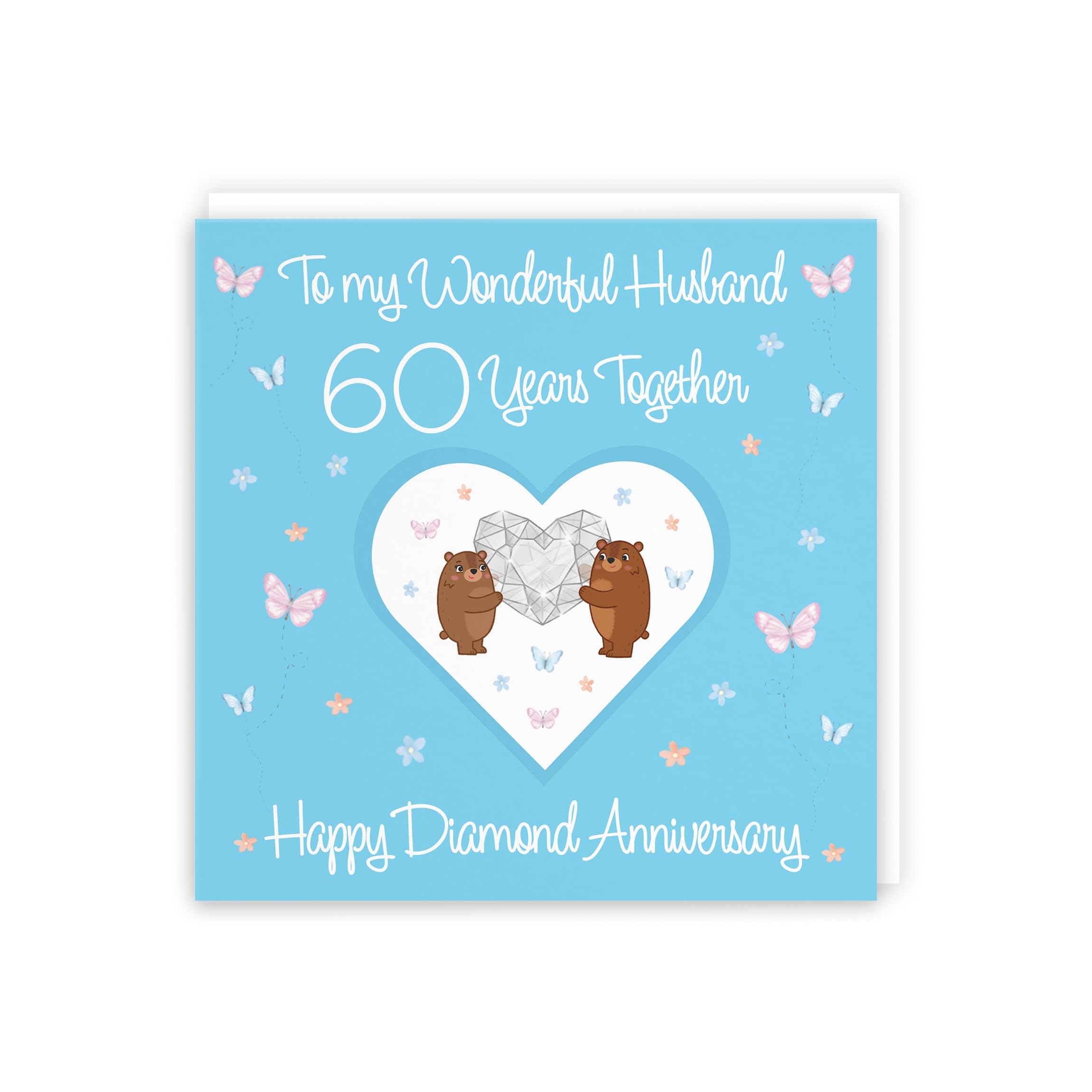 Hunts England, Husband 60th Anniversary Card, 60 Years, Diamond Anniversary, Romantic Meadows, Fun Card - Image 3