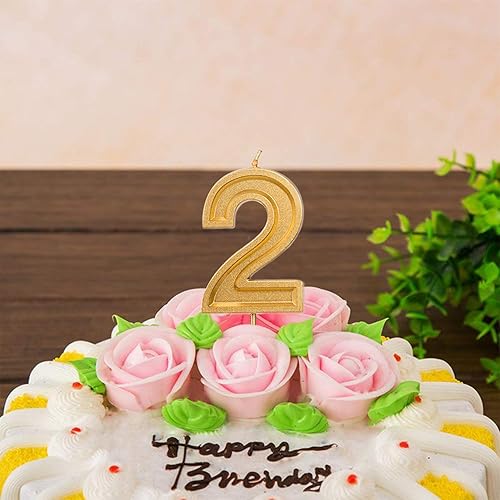 Miniatura 3 de Luter Velas grandes de cumpleaños de 2.76 pulgadas con purpurina dorada, velas para pastel de cumpleaños, velas de número, decoración para bodas,