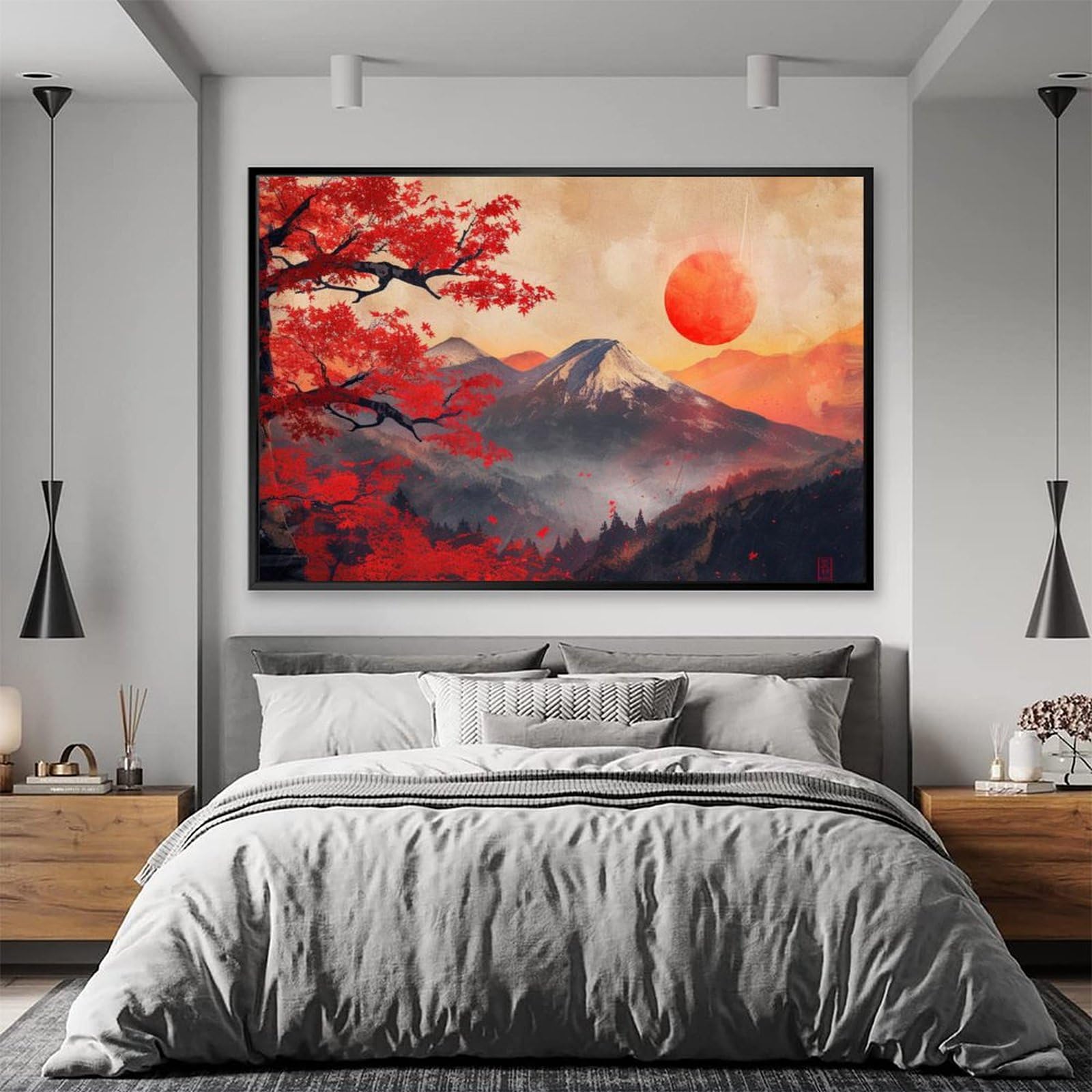 Amazon.co.jp: 絵画 富士山の秋の風景 アートパネル ポスター 美しい