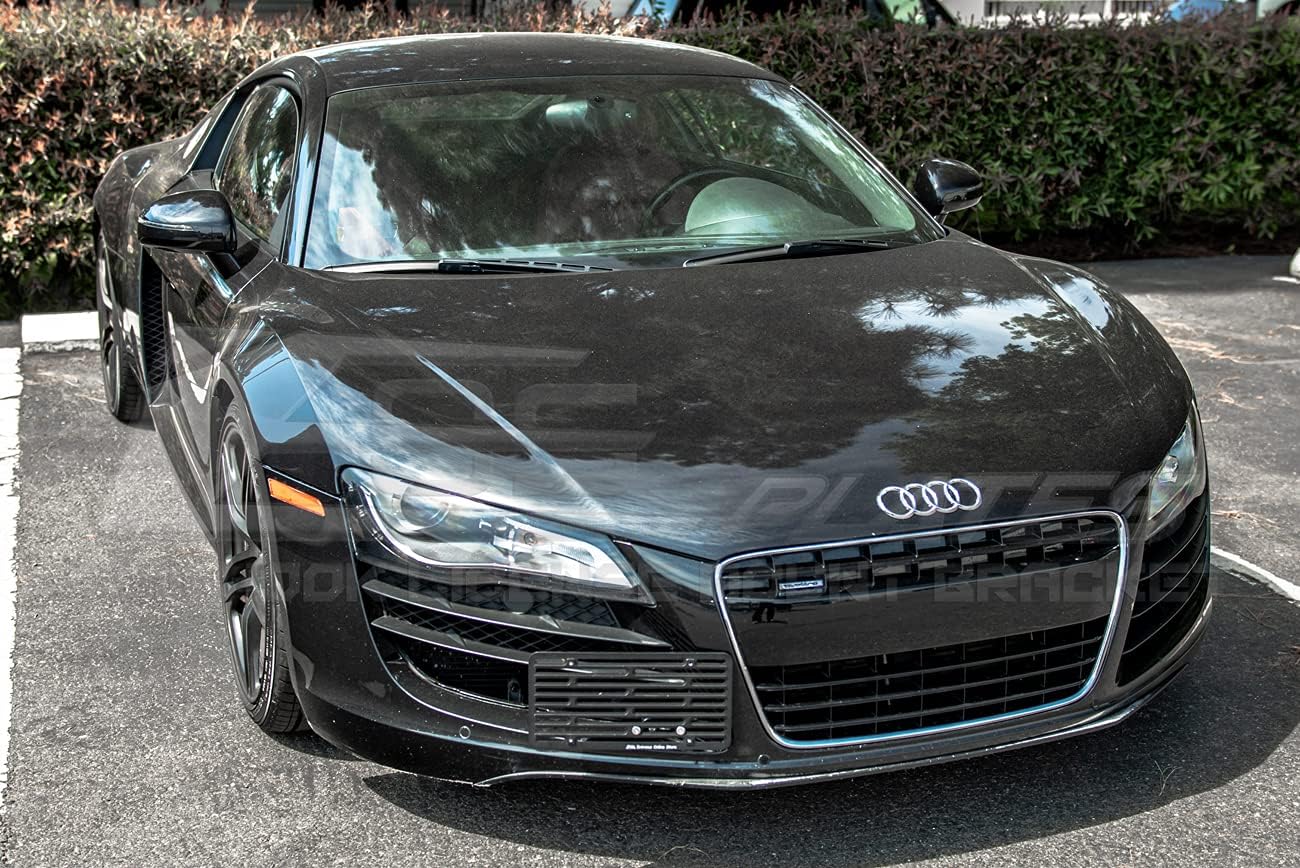 Extreme Online Store Replacement for 2007-2016 Audi R8 | EOS Plate Version 2 Front Bumper Tow Hook License Relocator Mount Bracket Tow-317-V2 (Full Size)