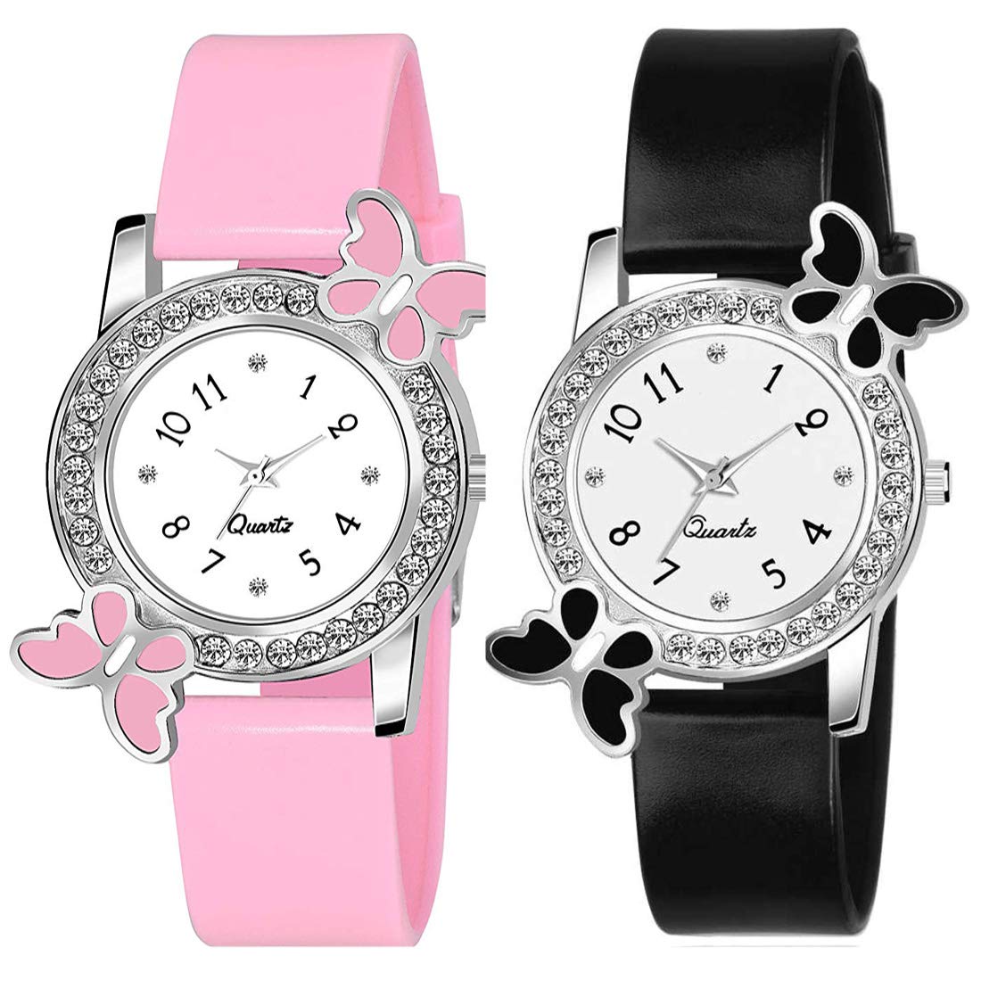 HIRA Black and Pink Butterfly Dial Combo Latest Collection Womens & Girls Watches (B07V7GR3NP) Amazon Price History, Amazon Price Tracker