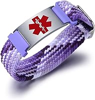 Vista 35 de Pulseras deportivas personalizadas de alerta médica para mujeres y hombres – Pulseras de identificación médica personalizadas con grabado gratuito