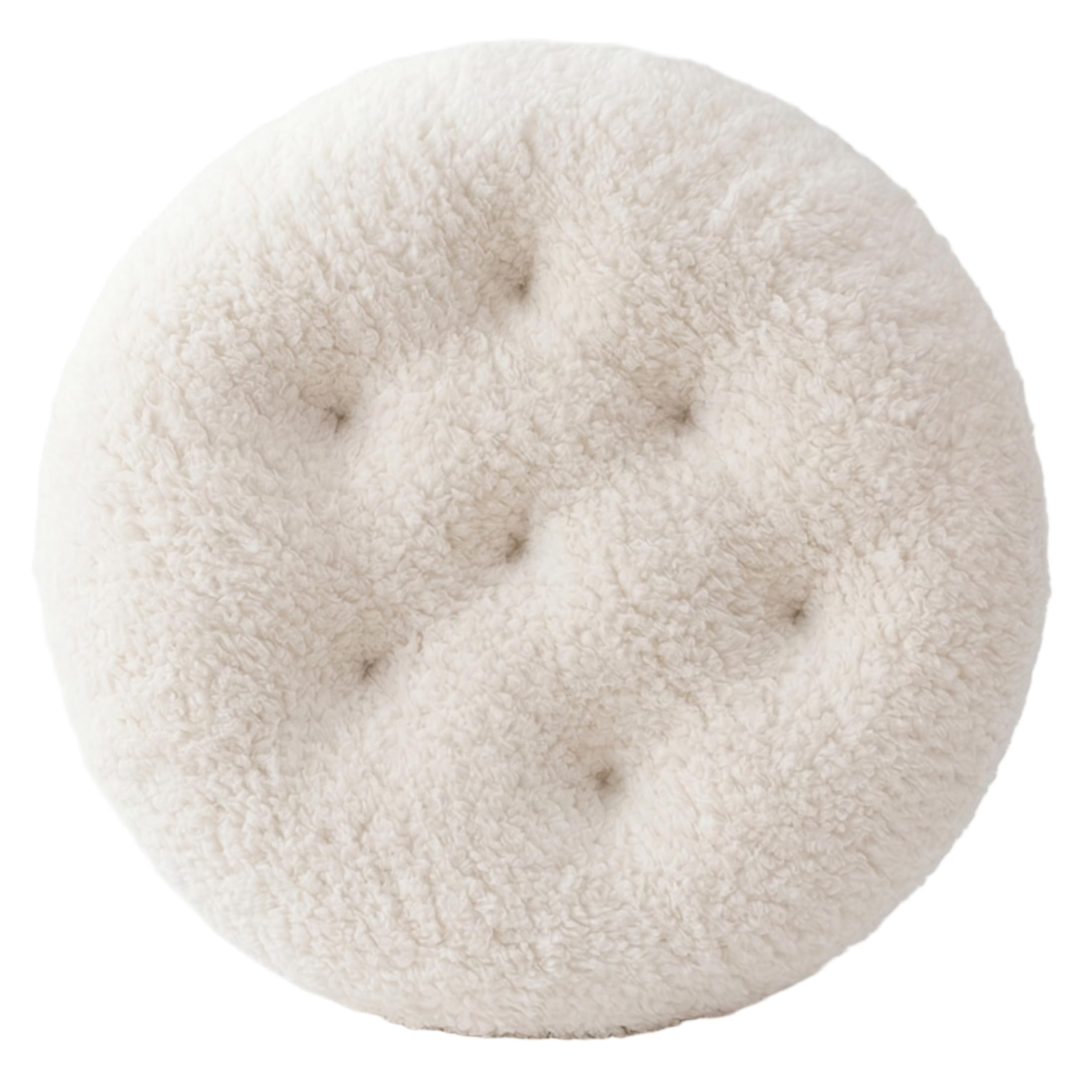 Coussin de sol rond anti-affaissement en laine d'agneau douce contre les douleurs d'assise