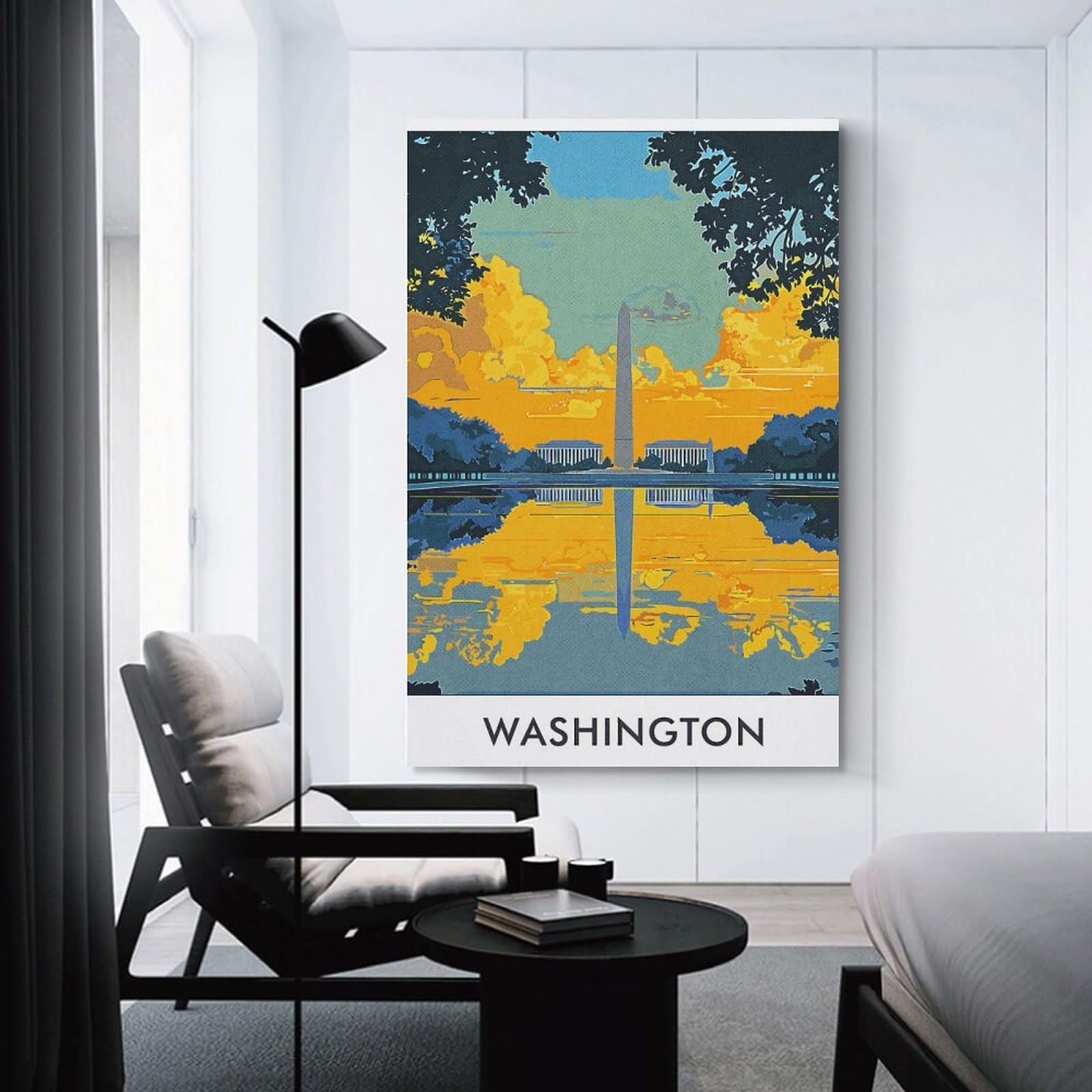 Junmoney Decorative Wall Artwork Washington DC Monument, 24x36inch(60x90cm), for Living Room, Bedroom Or Apartment Walls, Decorative Artwork for Empty Walls