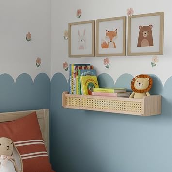 Pikas Ahşap Montessori Hazeran Duvar Rafı – Kitaplık ve Dekoratif Raf, Doğal Tasarım