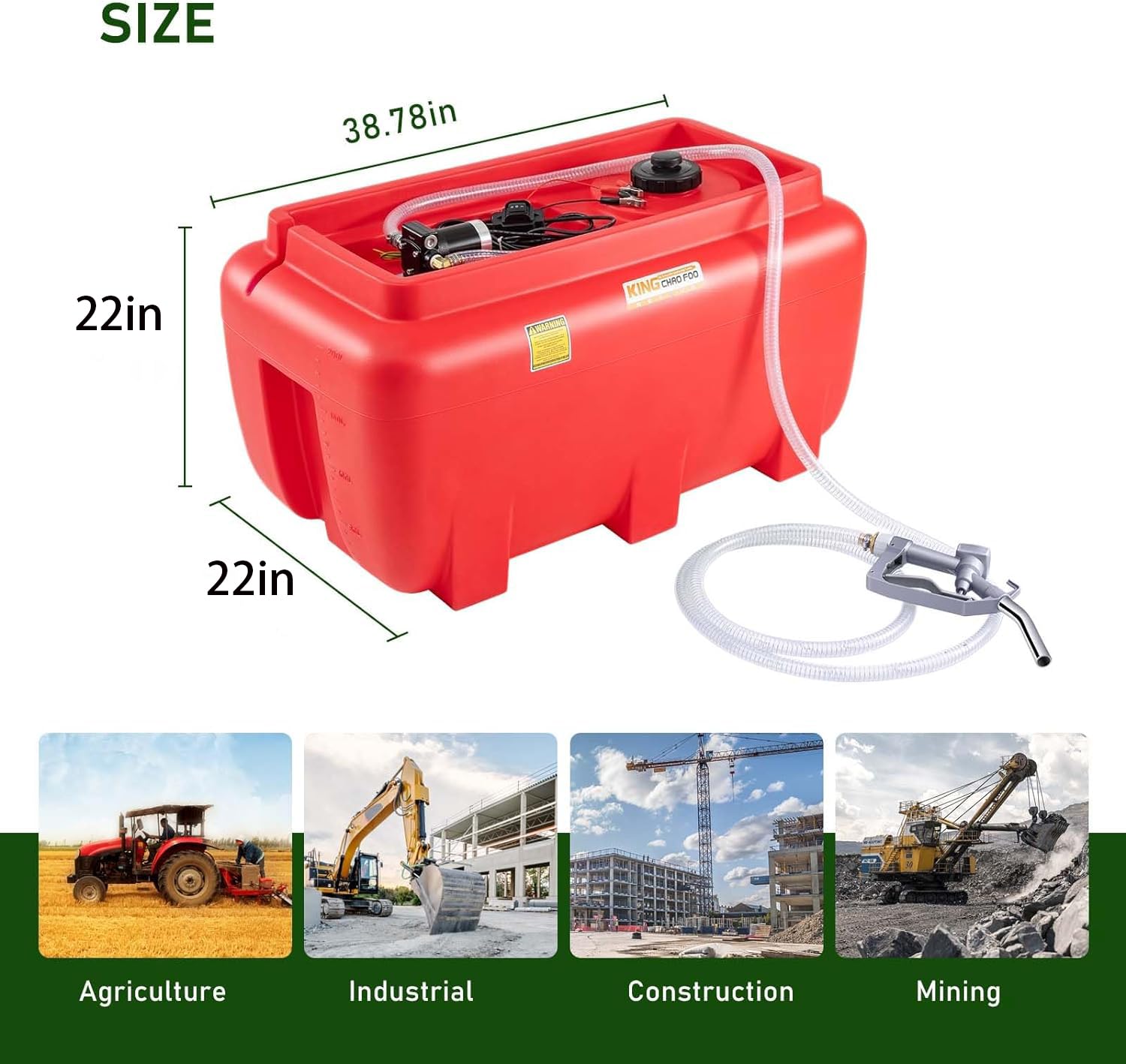 KING CHAO FOO 52 Gallon Portable Fuel Tank, Gasoline Fuel Tank