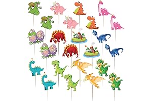 Adorable Dino Cupcake Toppers: A Prehistoric Party Delight for Kids