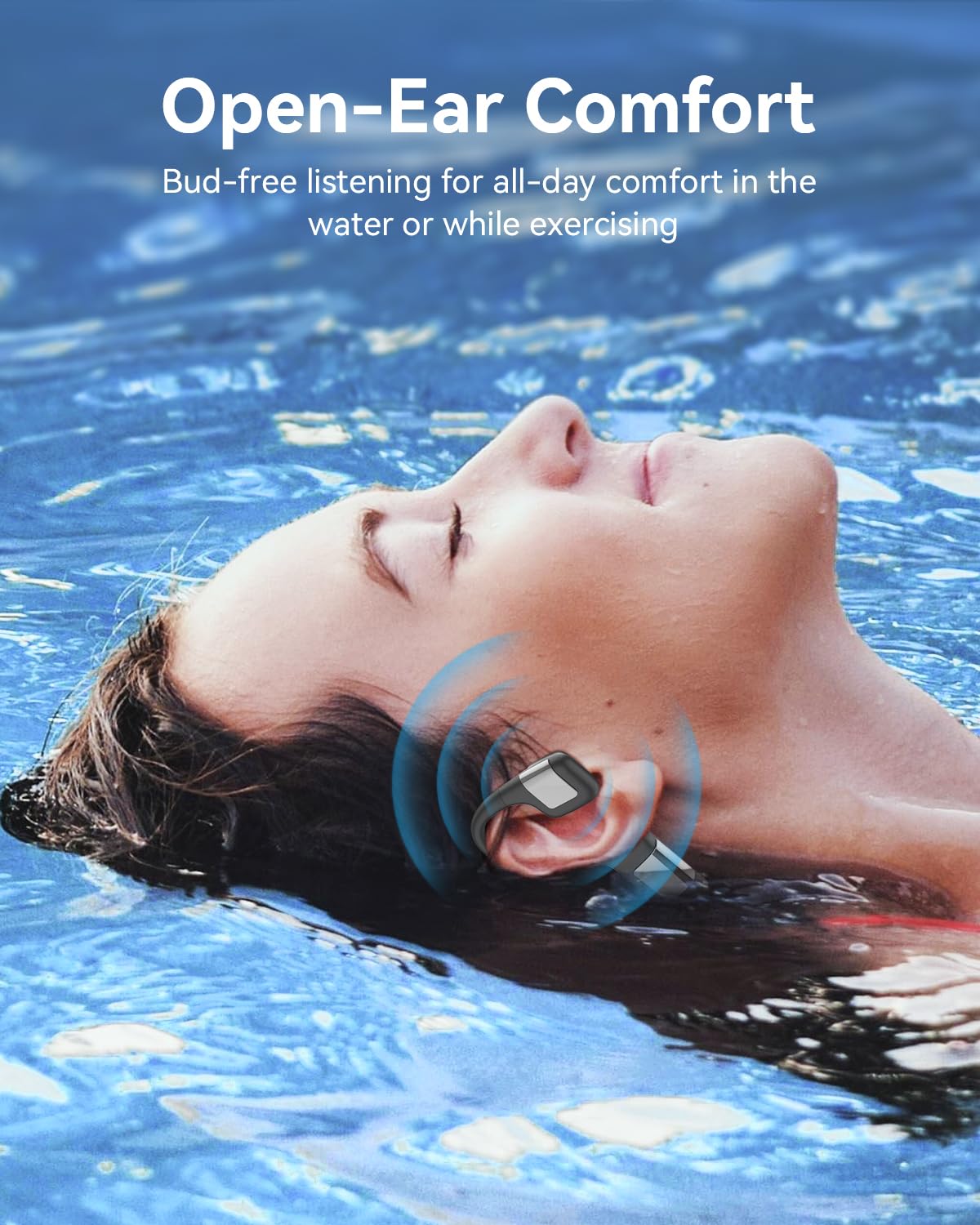 MONODEAL Cuffie Conduzione Ossea Bluetooth 5.4 Subacquee per Piscina IP68 Impermeabile Auricolari MP3 Subacqueo 8G Auricolari Sport per Nuoto, Corsa