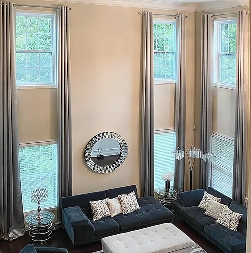 Ikiriska Cortina blackout extralarga. Cortina opaca de oscurecimiento de 12 a 24 pies de largo (plata brillante, 50 pulgadas de ancho x 132 pulgadas