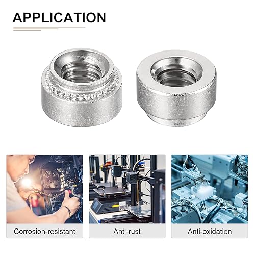 Miniatura 9 de 14-20 x 0.25 pulgadas (DXL) - 50 unidades - Bueno para la industria de la construcción - Tuerca remachadora a presión de acero inoxidable - Plata