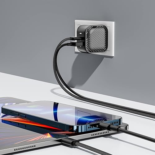 Miniatura 6 de INVZI GaNHub - Cargador USB C GaN de 38 W, 30 W PD 2 puertos cargador de pared con enchufe plegable para 15/15 Pro/15 Plus/15 Pro Max/14/13/12,