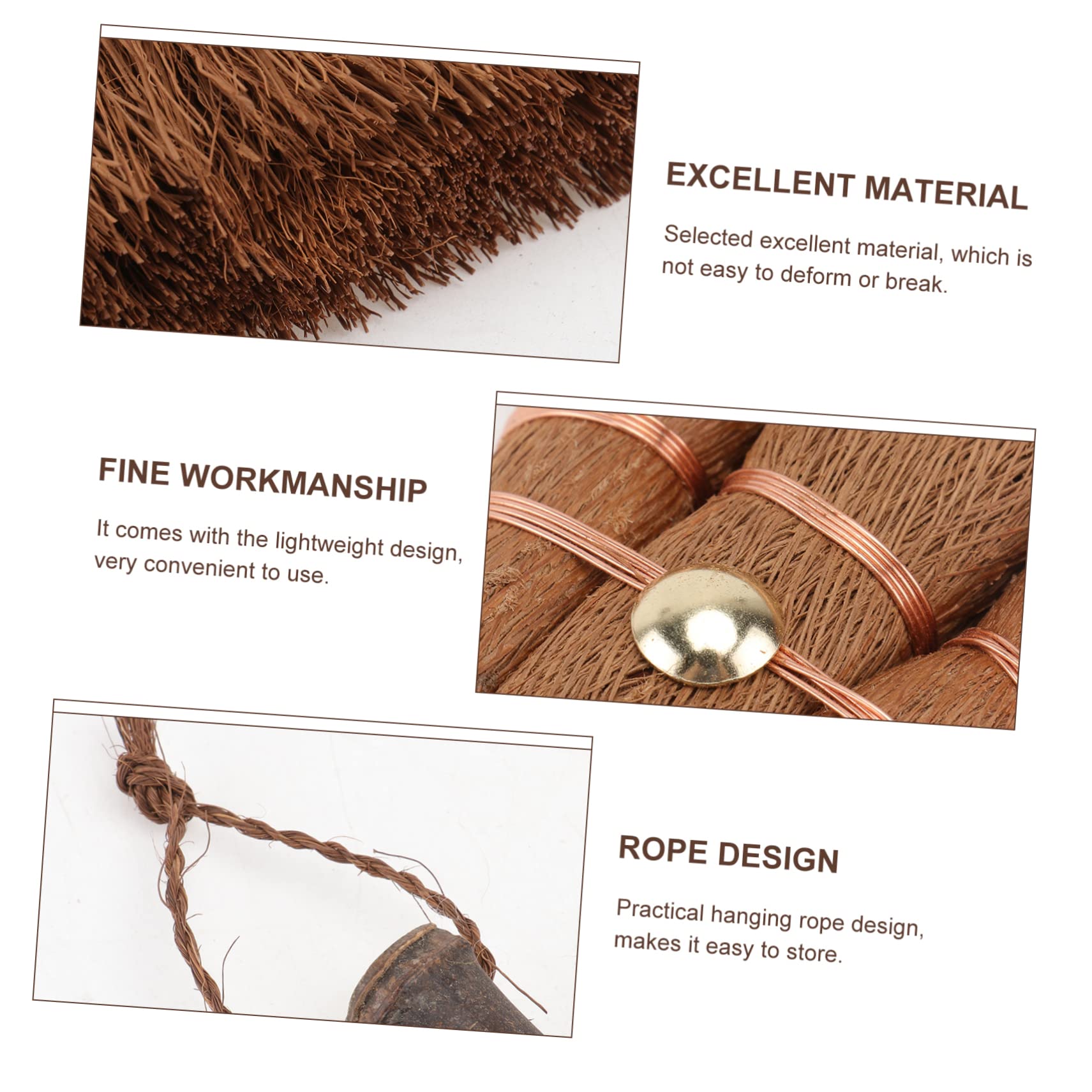 FOMIYES 2 Pcs Mini Brown Broom Mini Household Cleaning Broom Small Palm Broom Useful Broom Desktop Cleaning Tool Broom Toy Adorable Broom Mini Palm Broom Ceremony Cleaning Broom