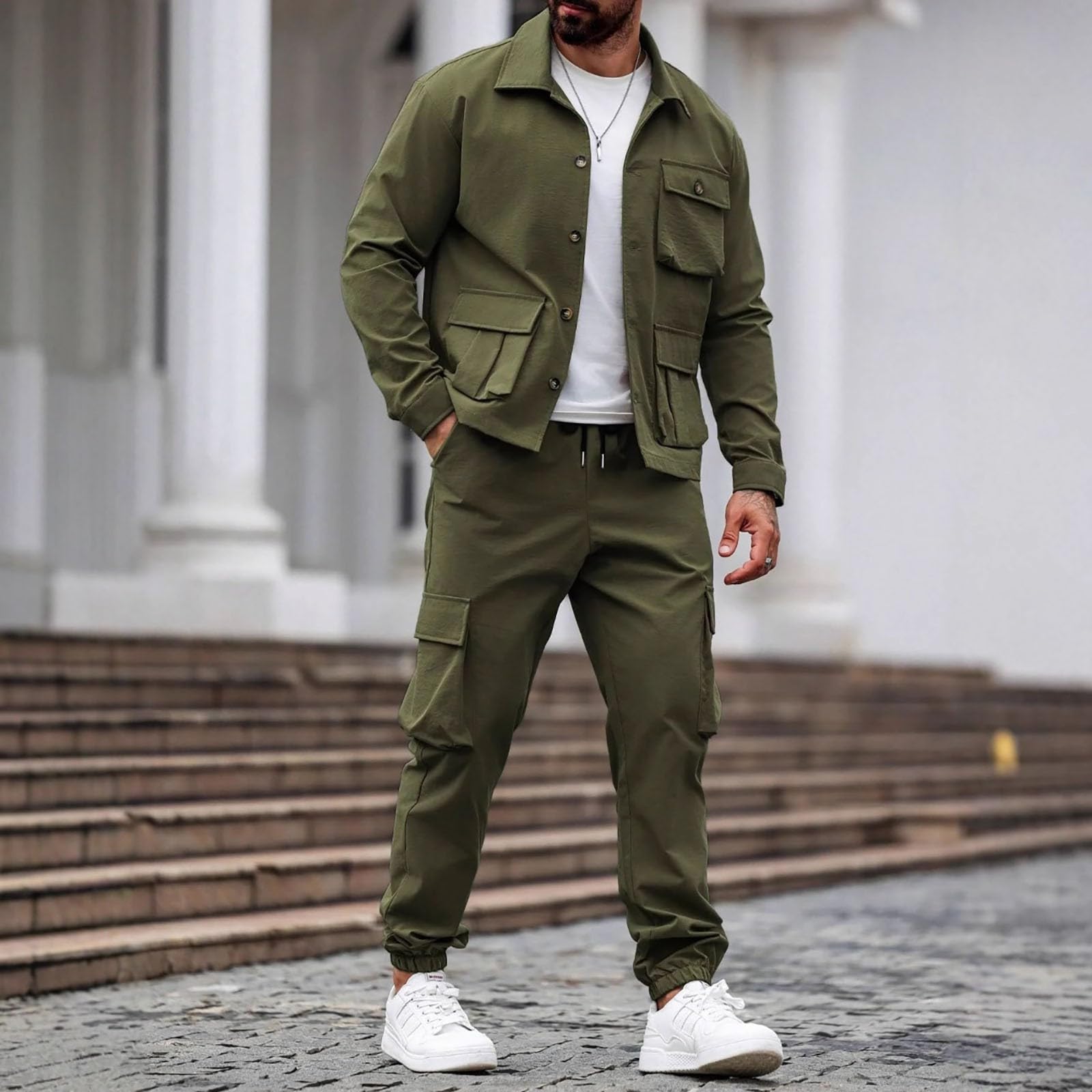 Trainingsanzug Herren Gym Männer Suit Fussball Jogginganzug Freizeit Outfit
