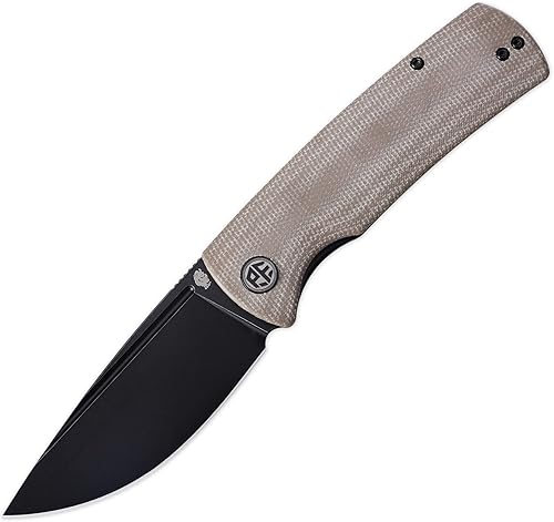 Petrified Fish PFP01, Beluga, K110 Cuchillo plegable de acero con mango G10, aleta frontal, para campamento, supervivencia, caza, EDC (caqui lavado