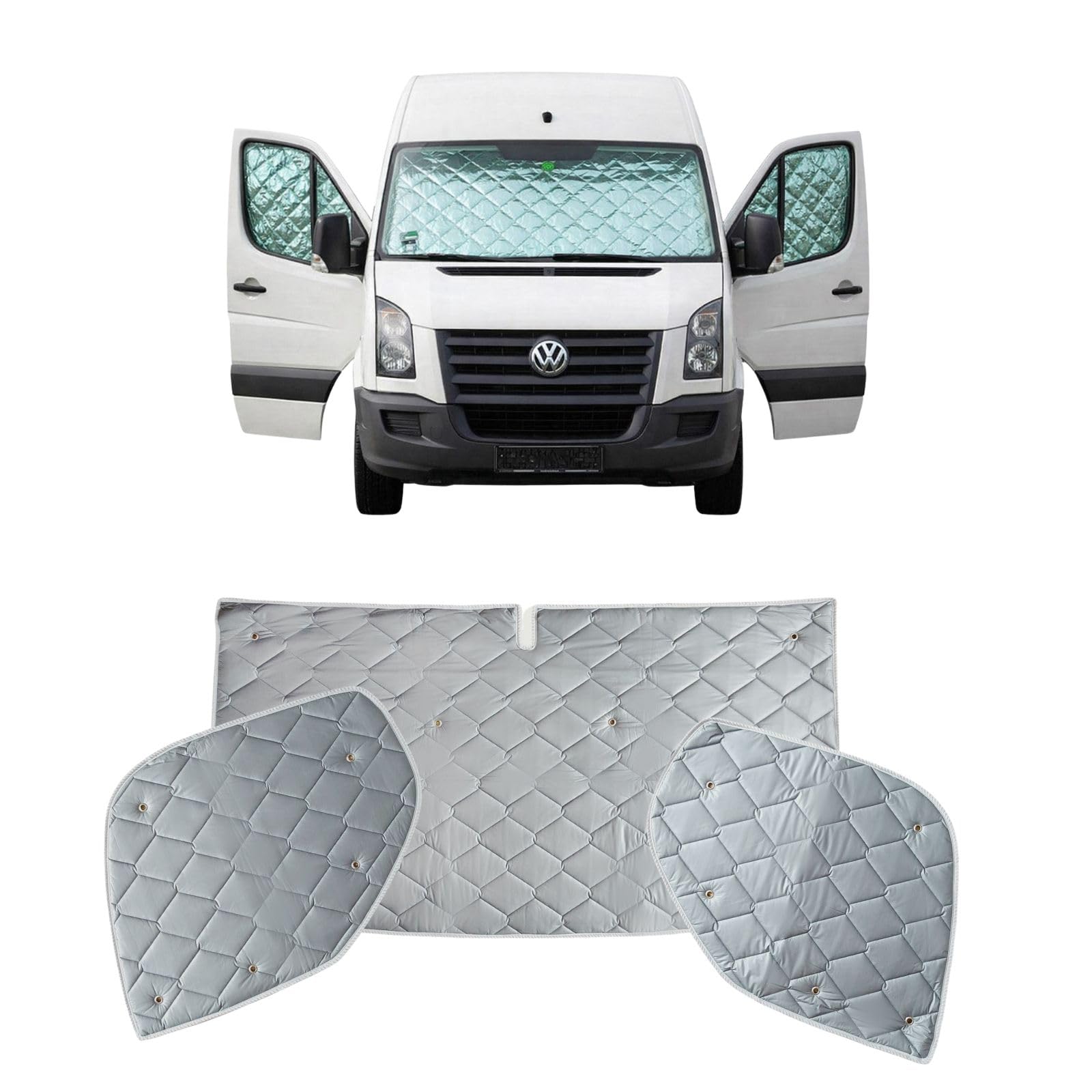 MARVIX Interne Kabinen-Schirm Thermo-Jalousien Premium 9-lagige Fensterabdeckung für VW Crafter & Sprinter 2006-2017 Wohnmobil-Camper-Isolierungs-Sonnenschutz