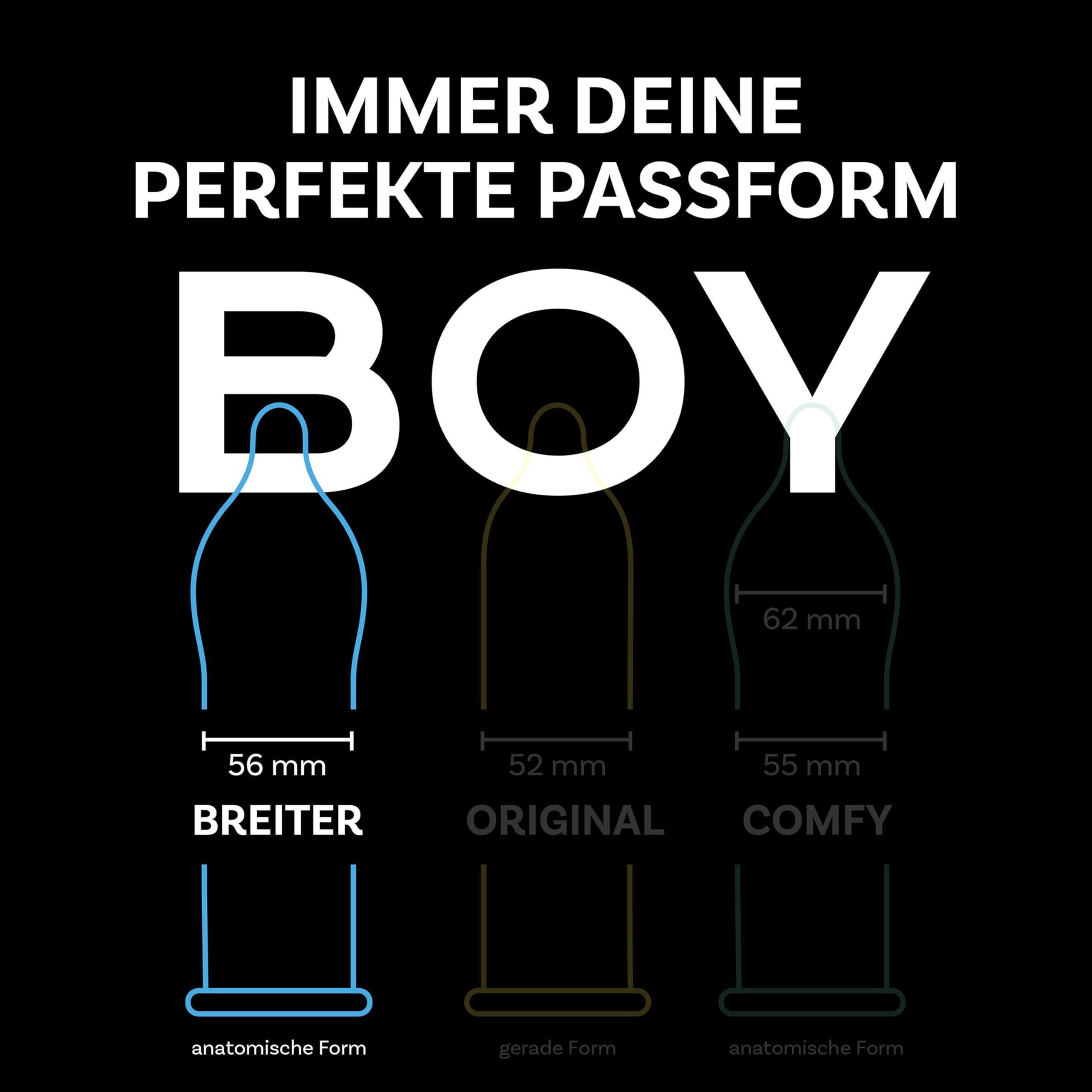 BILLY BOY Kondome Extra Feucht 100er | 56 mm | Kondome BREITER mit mehr Gleitfilm & angenehmen Duft | 100 Stück