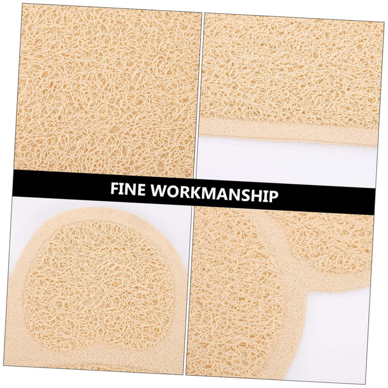 WOONEKY 2 Stück-pack Pvc Katzenstreu Unterlage in Beige Rutschfeste Katzenstreu Matte mit Pfotenform Schützend für Katzenkrallen als Haustiermatte für Eingangsbereich