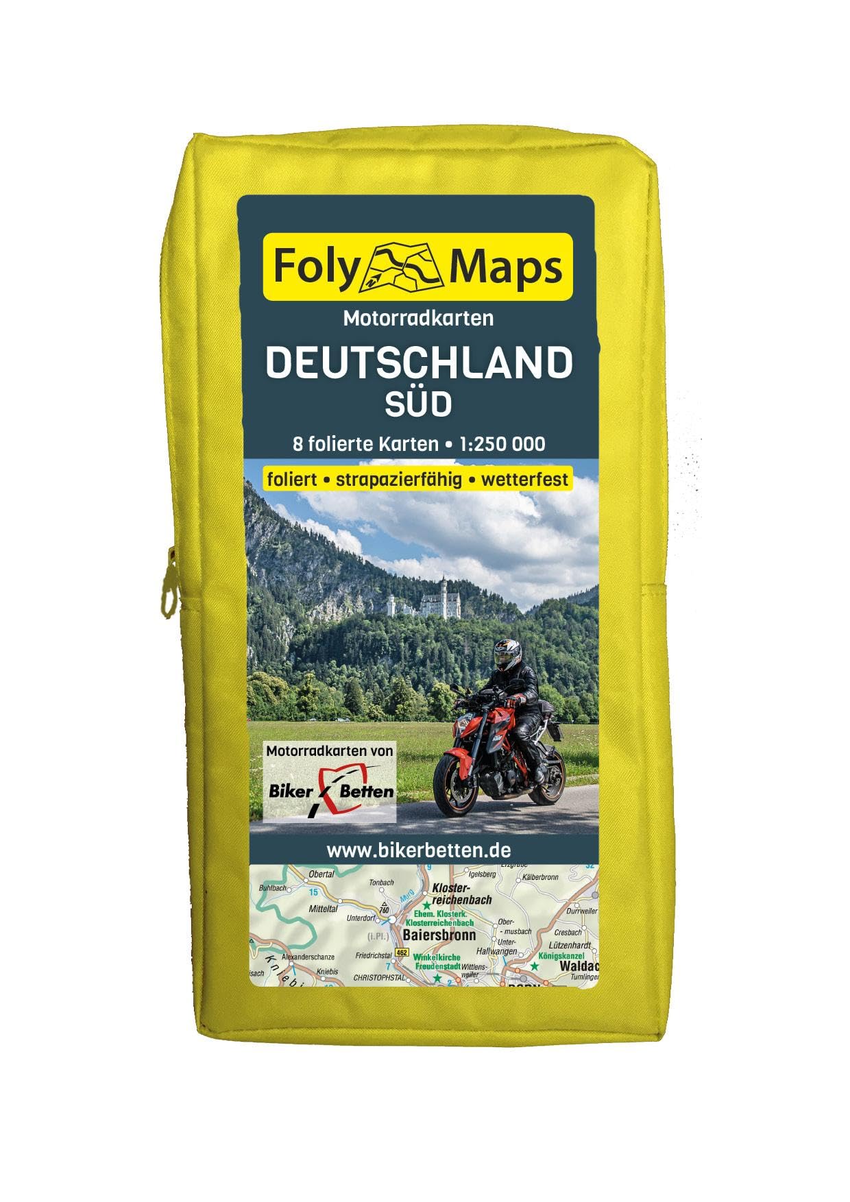 FolyMaps Motorradkarten Deutschland Süd: 1:250 000