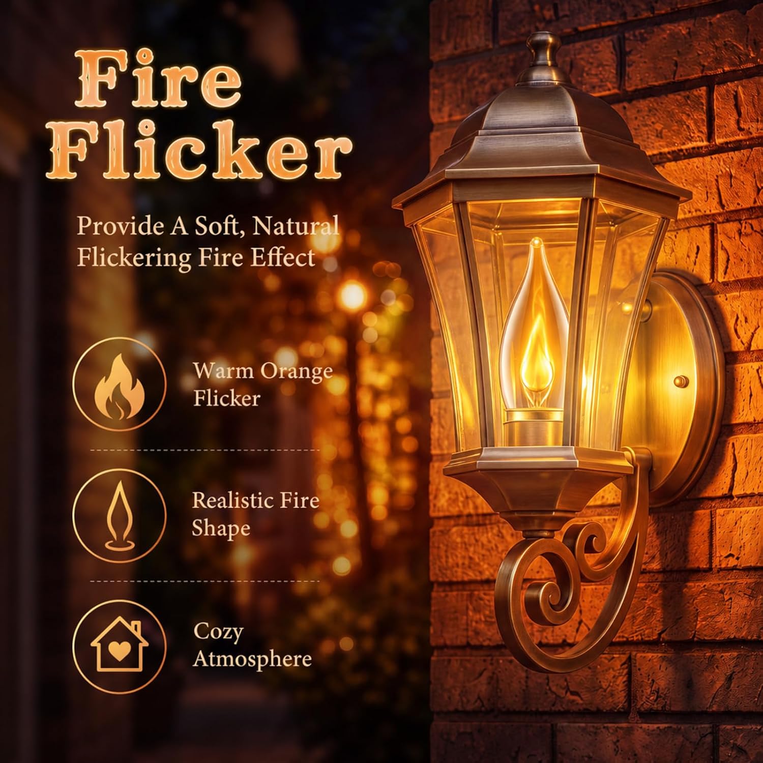 VIHOSE 15 Pack E26 Fire Light Bulbs Flickering, Christmas Party Decor