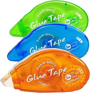 TRLREQ 3 Pack Glue Roller,8mm X 10m Double Side Adhesive Glue Tape, for Crafting Cards Making Photo Album Journal Scrapbooking