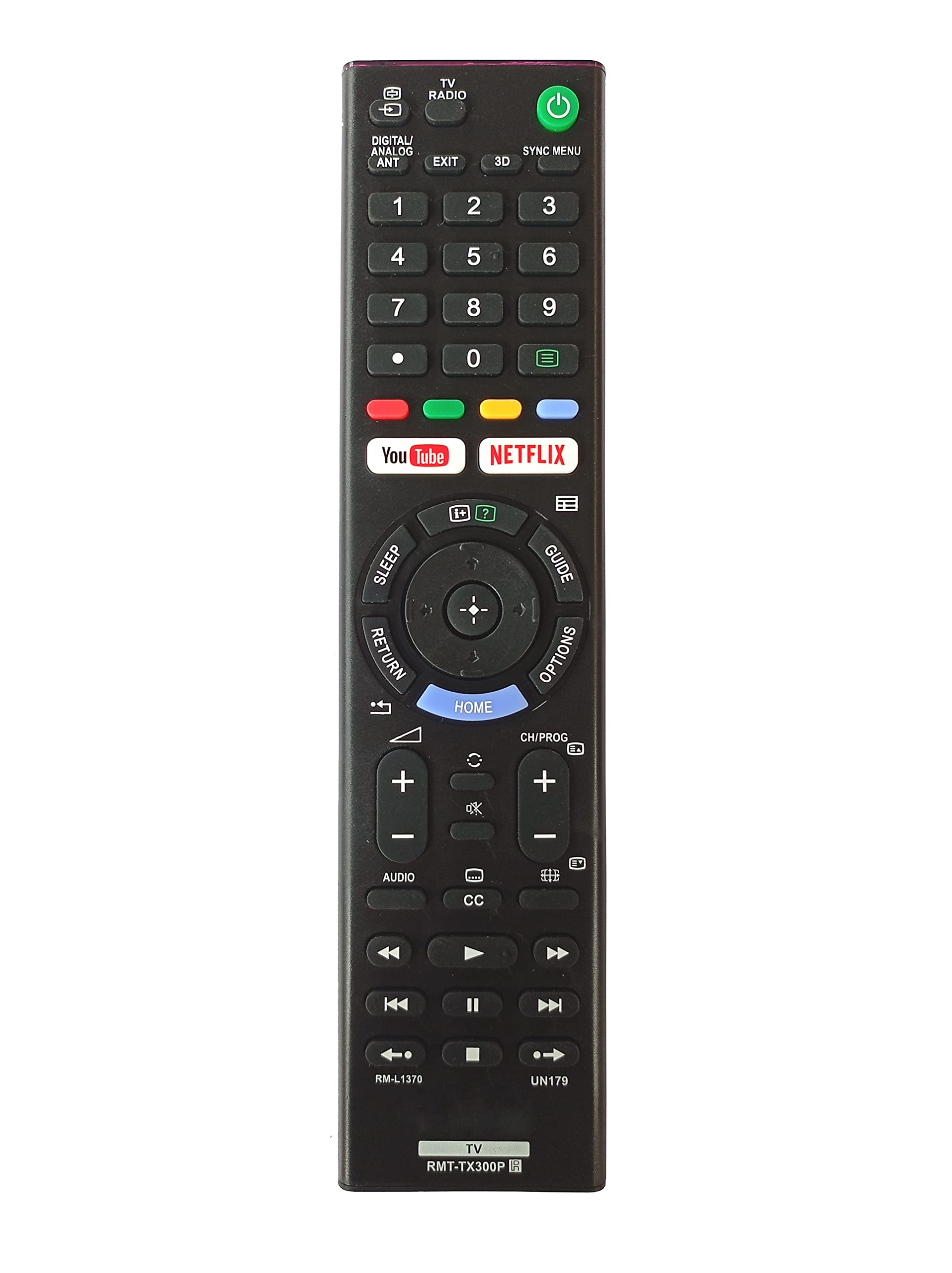 LipiWorld® UN179 RMT-TX300P LED LCD TV Universal Remote Control Compatible for KD-65X7000F KD-55X7000F KD-49X7000F KD-43X7000F KD65X7000F KD55X7000F KD49X7000F KD43X7000F Sony Bravia Remote